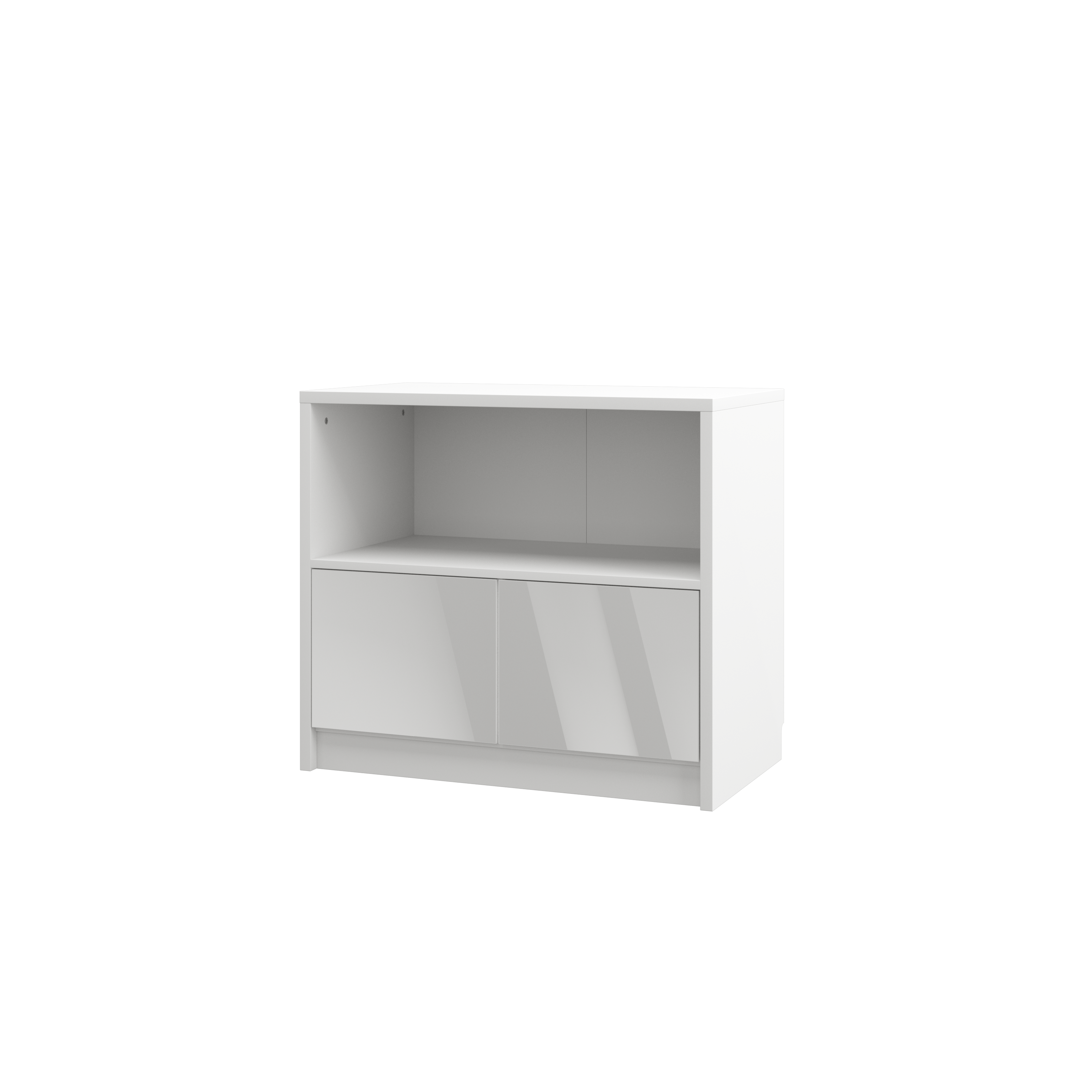 Customizable Genius Murphy Bed Furniture Set 160 x 200 cm White Gloss, LED Lighting