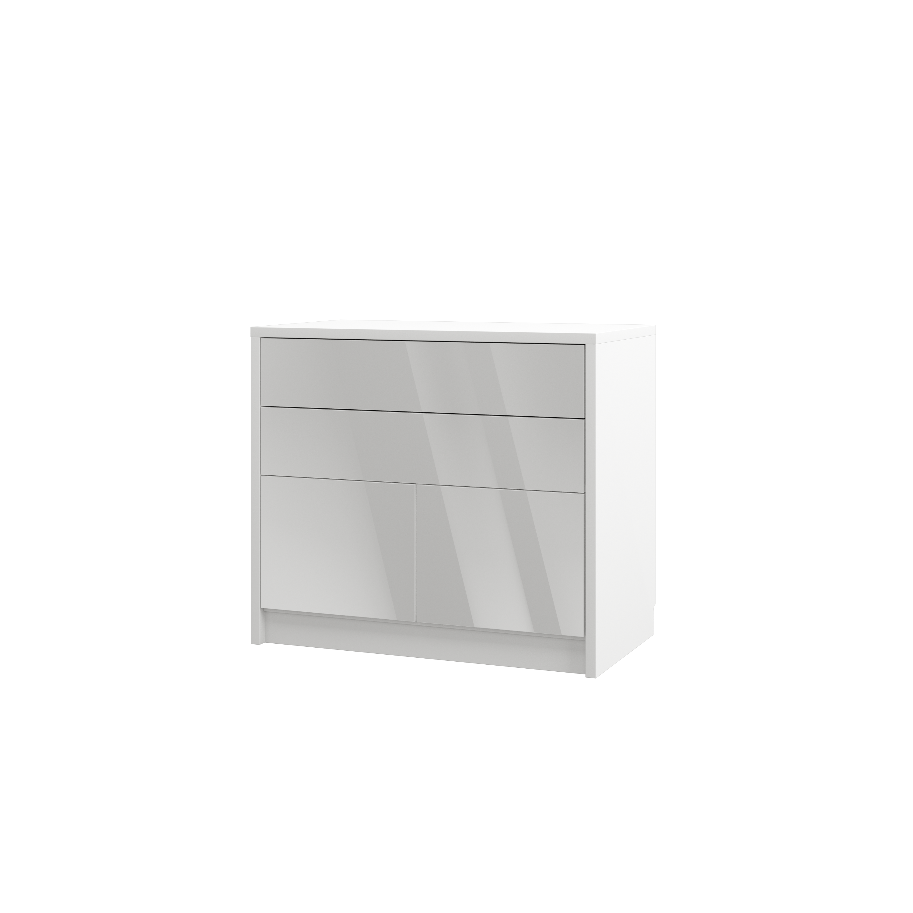 Customizable Murphy Bed Basic Vertical Furniture Set White Gloss 90, 120, 140 x 200 cm