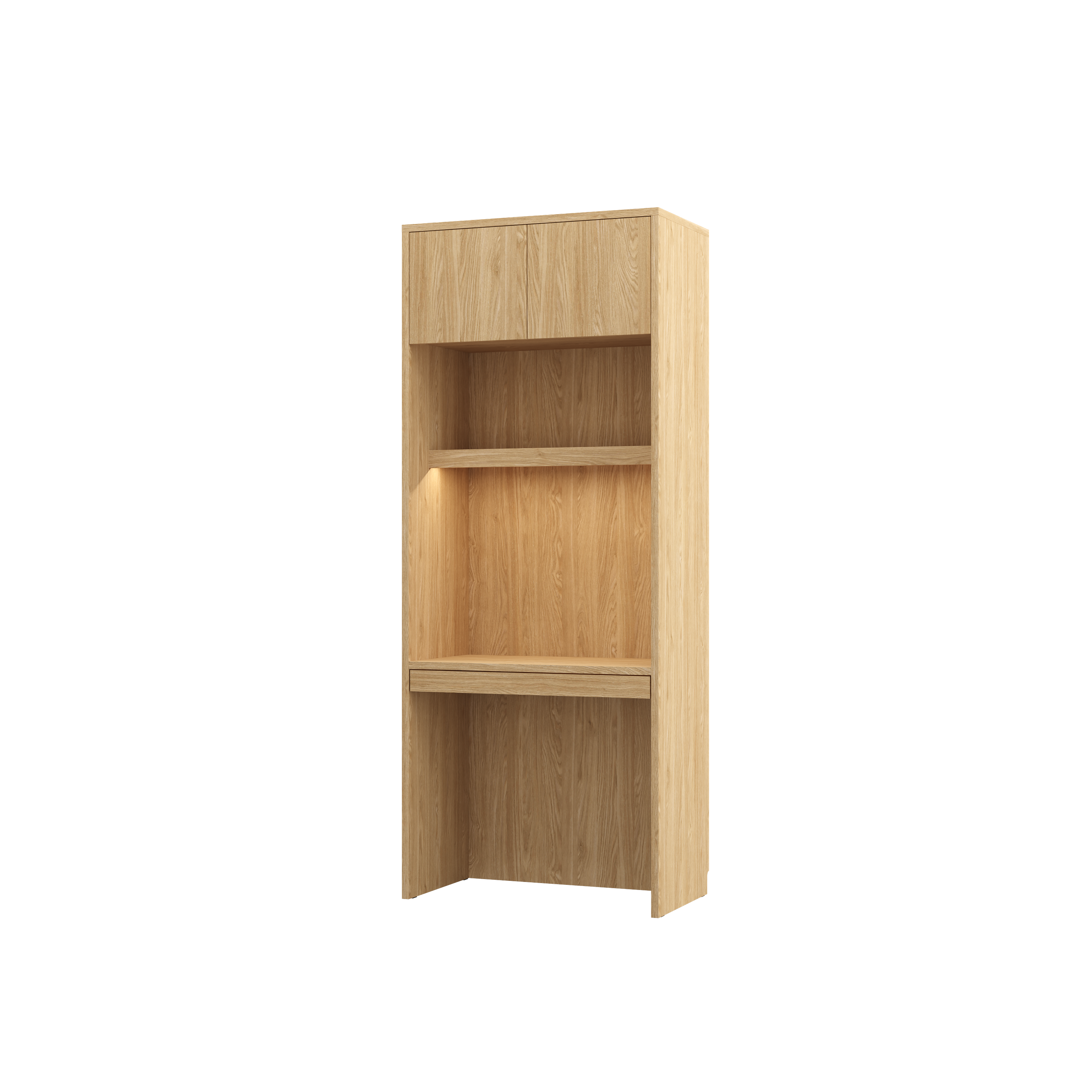 Genius Murphy Bed with Sofa Oiled Oak 140 x 200 cm SET, LED Lighting