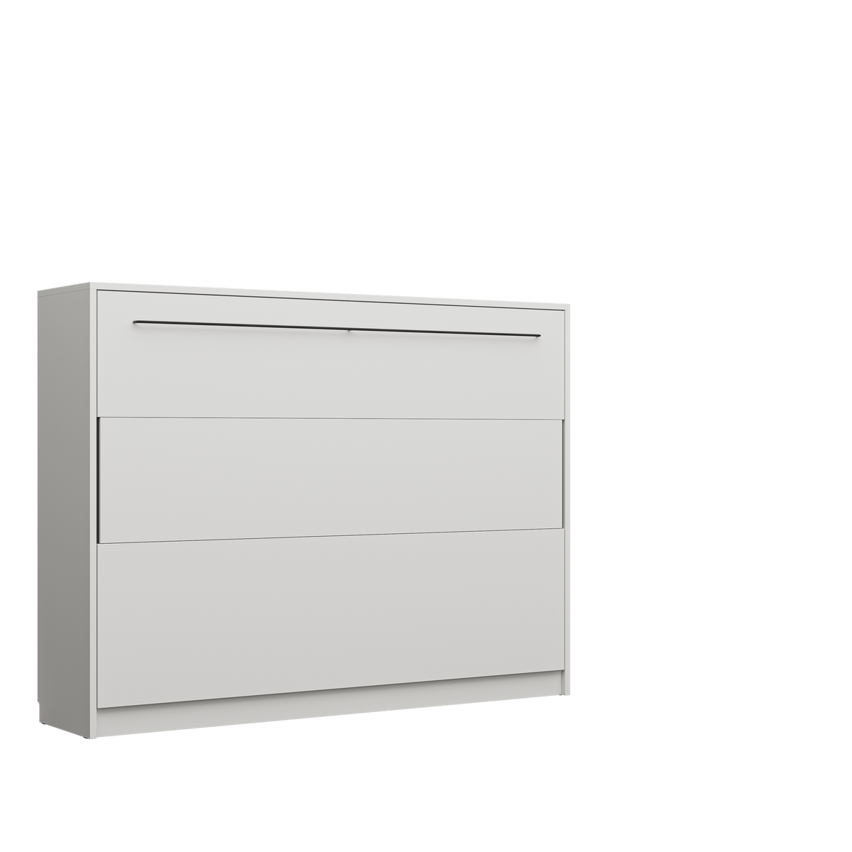 Customizable Genius COMFORT Horizontal Murphy Bed Furniture Set 140 × 200 cm – White Matt
