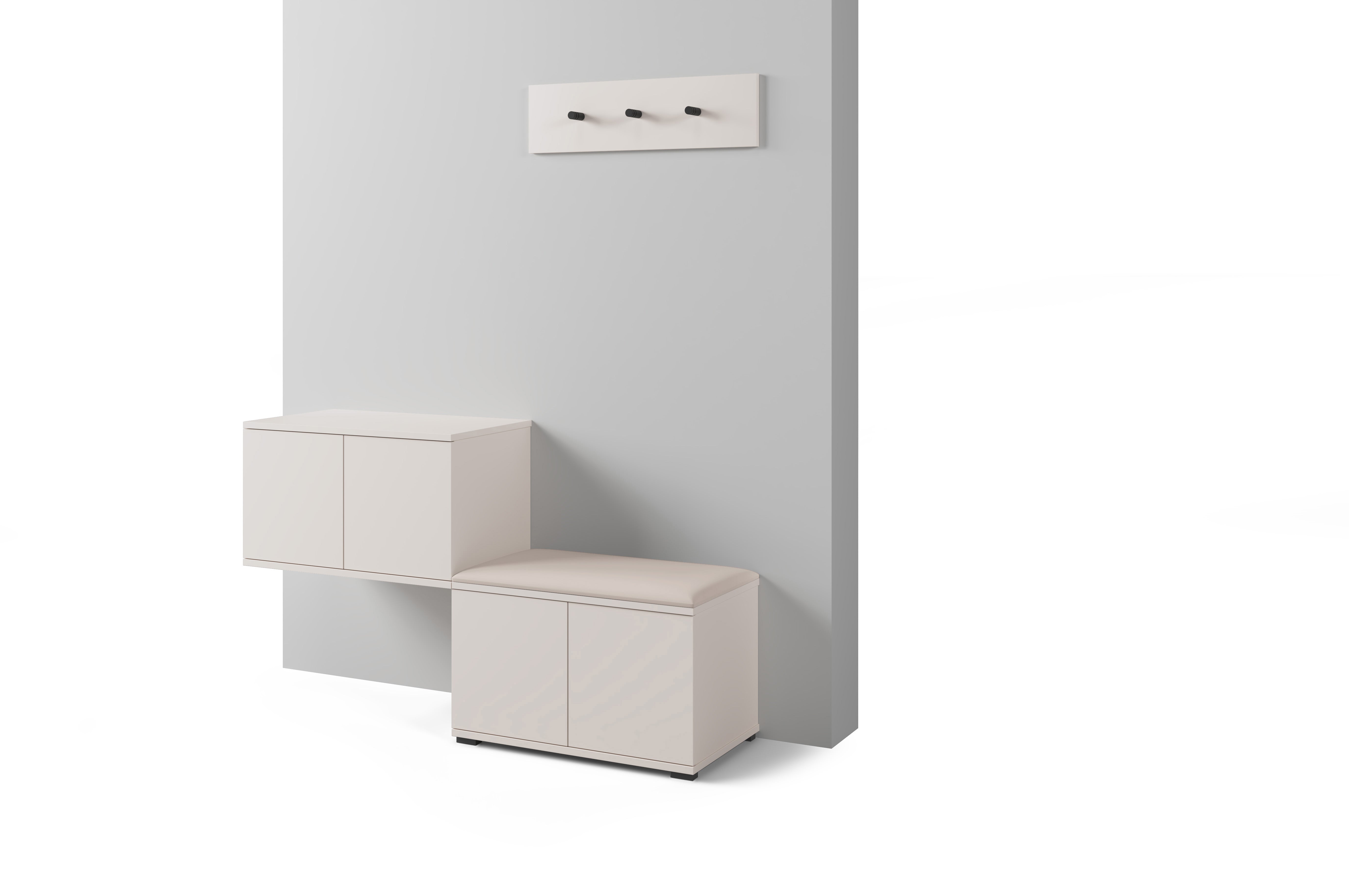 PK Bianco 7 Hallway Wardrobe Set - Cream