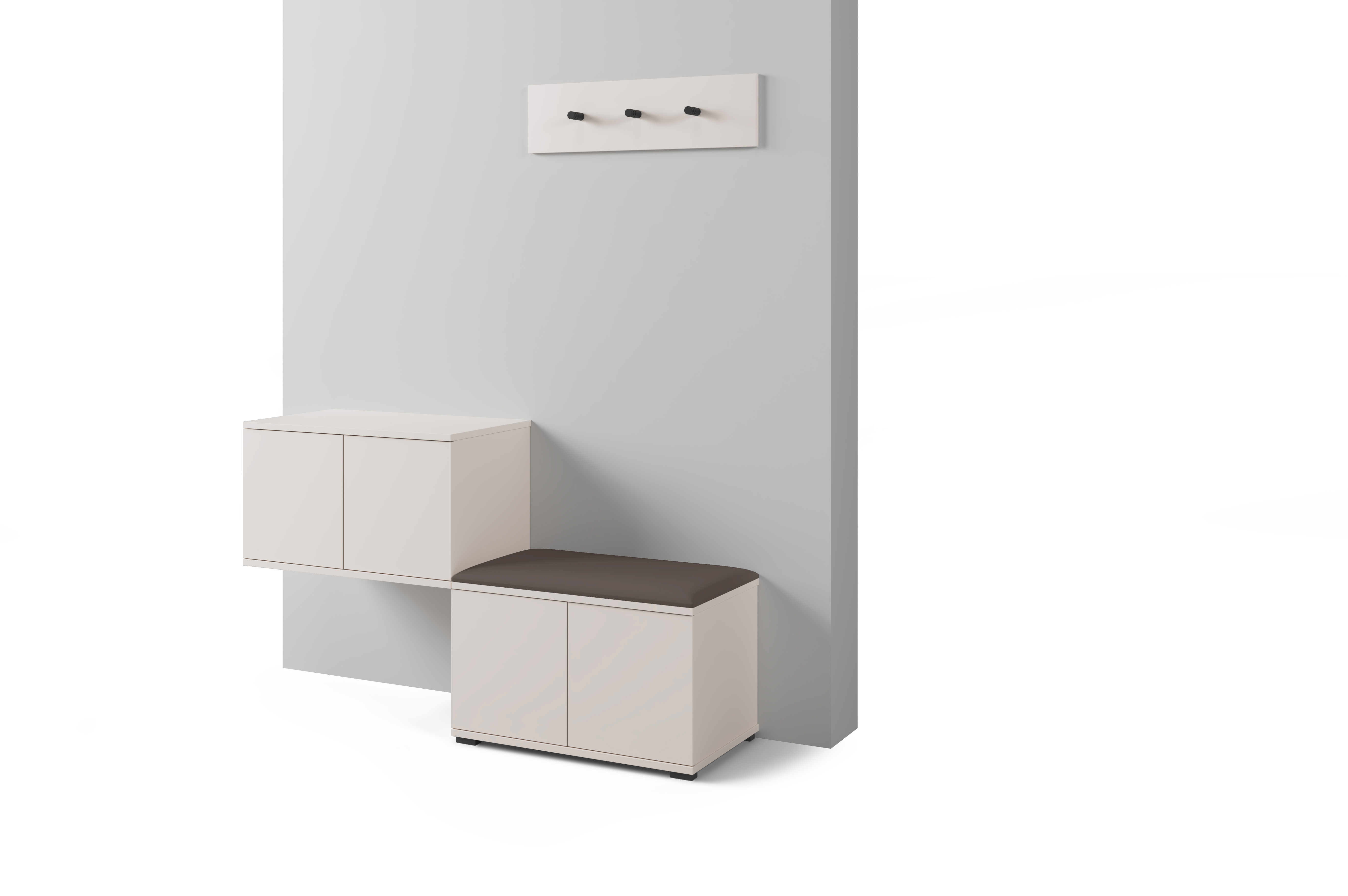 PK Bianco 7 Hallway Wardrobe Set - Dark Brown