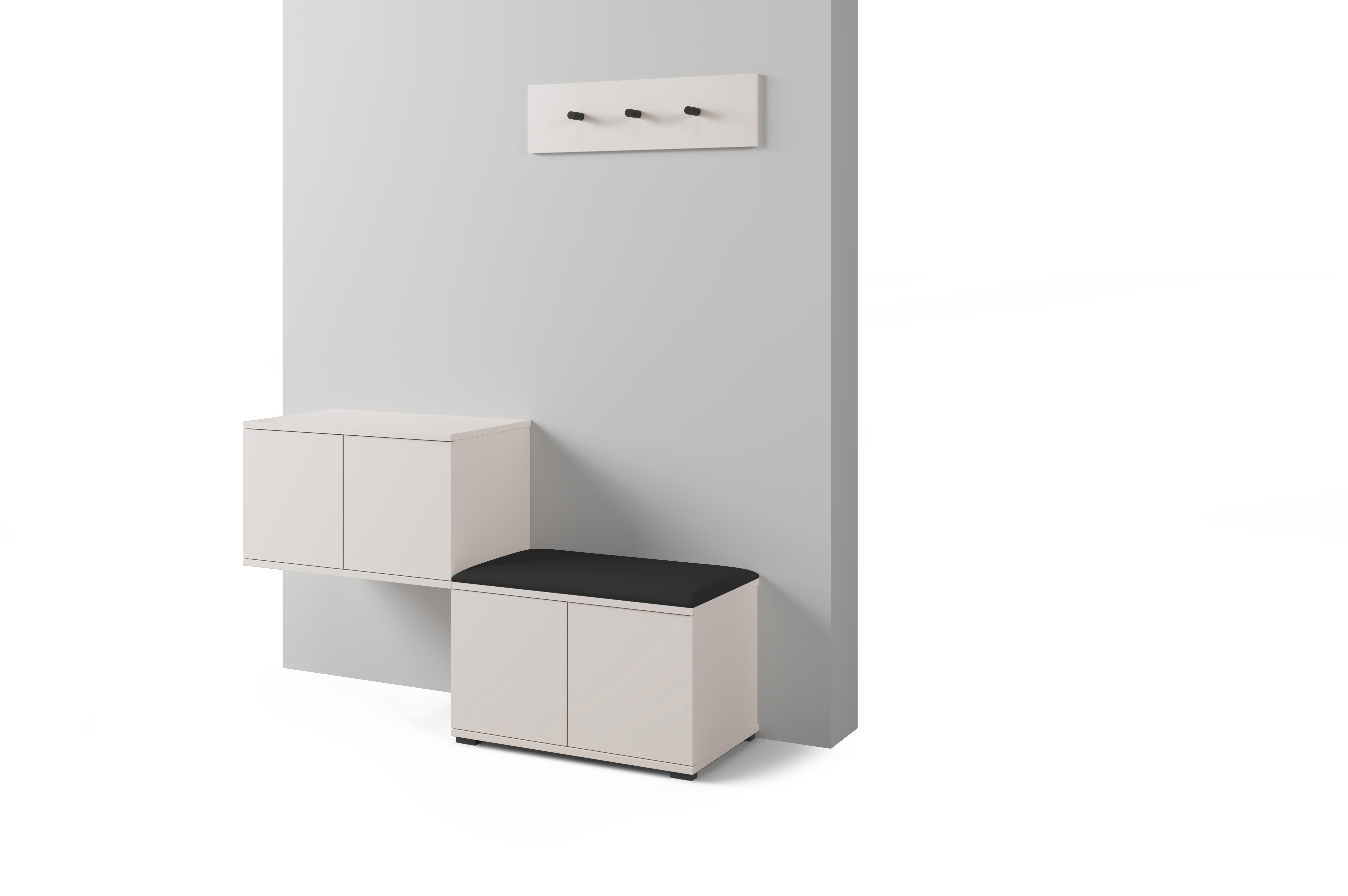 PK Bianco 7 Hallway Wardrobe Set - Black