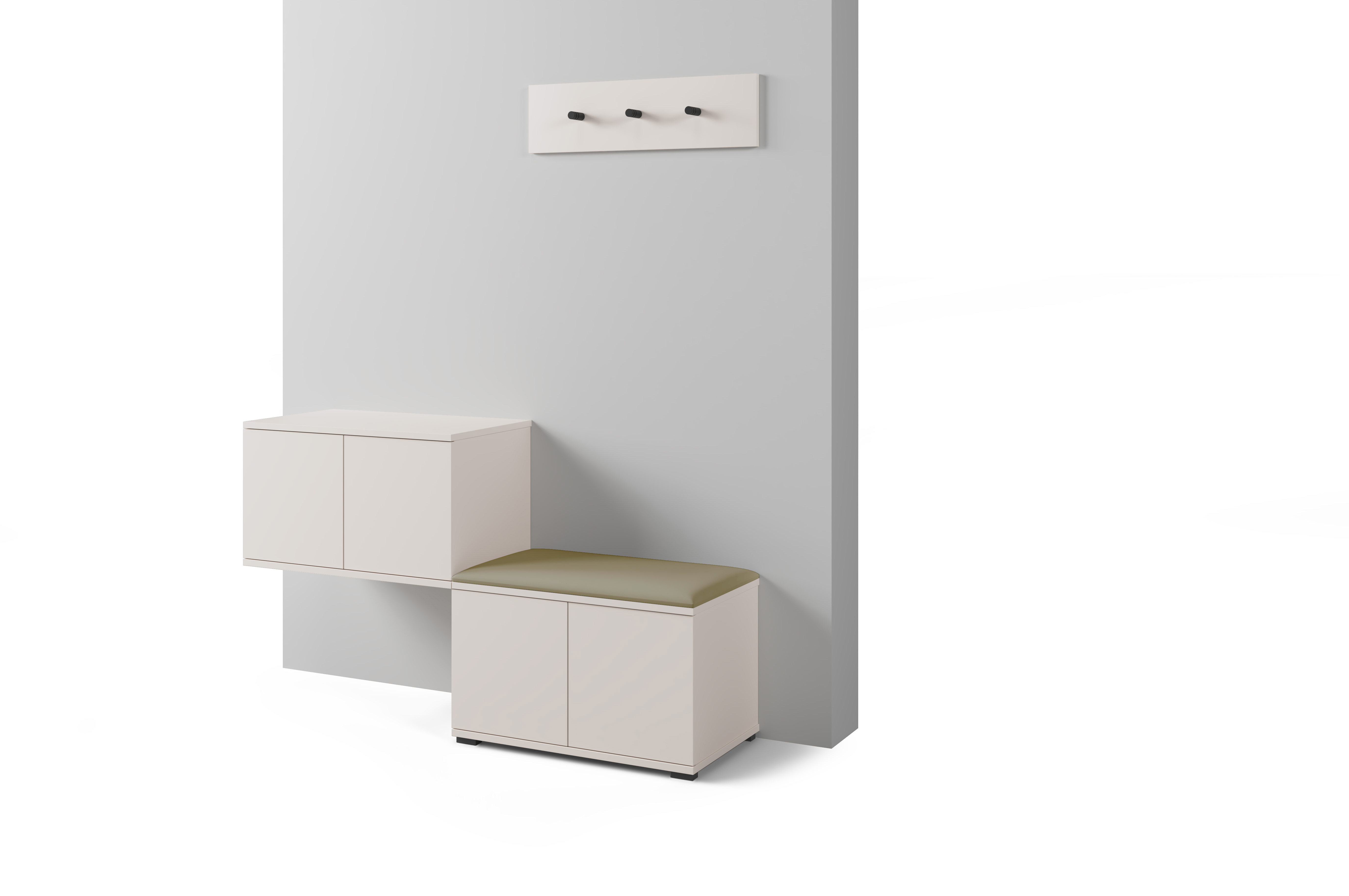 PK Bianco 7 Hallway Wardrobe Set - Olive