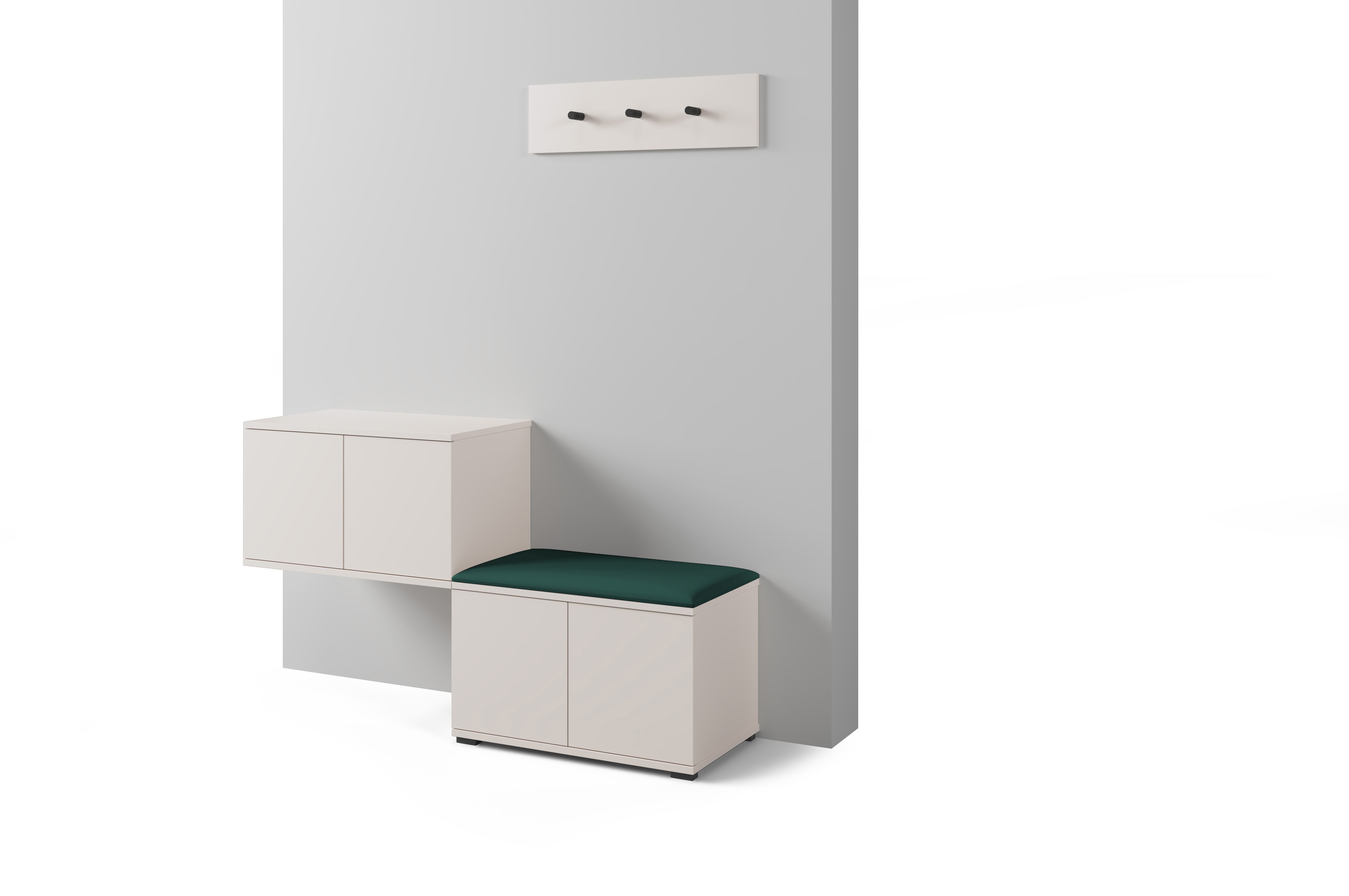 PK Bianco 7 Hallway Wardrobe Set - Bottle Green