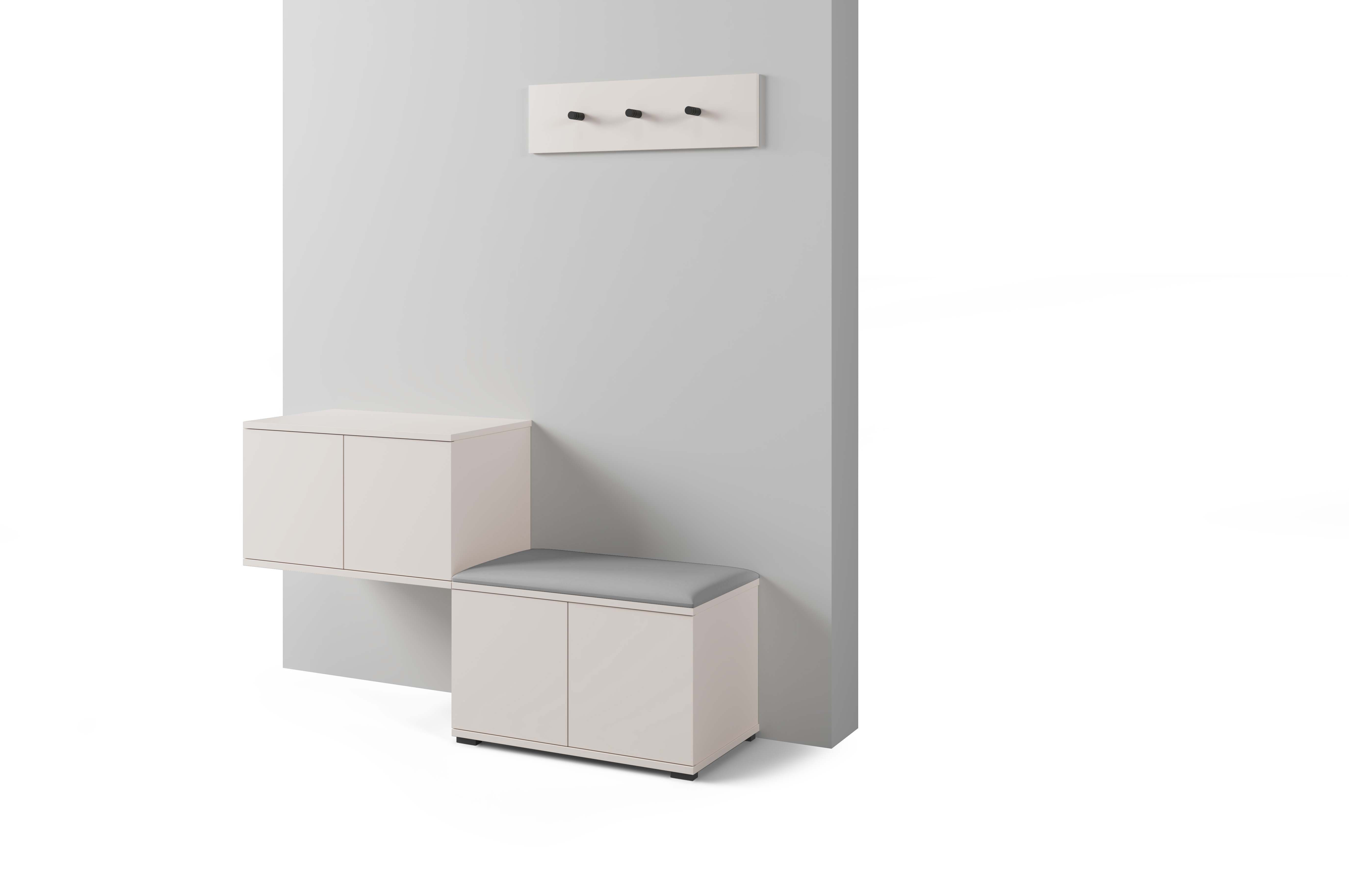 PK Bianco 7 Hallway Wardrobe Set - Silver