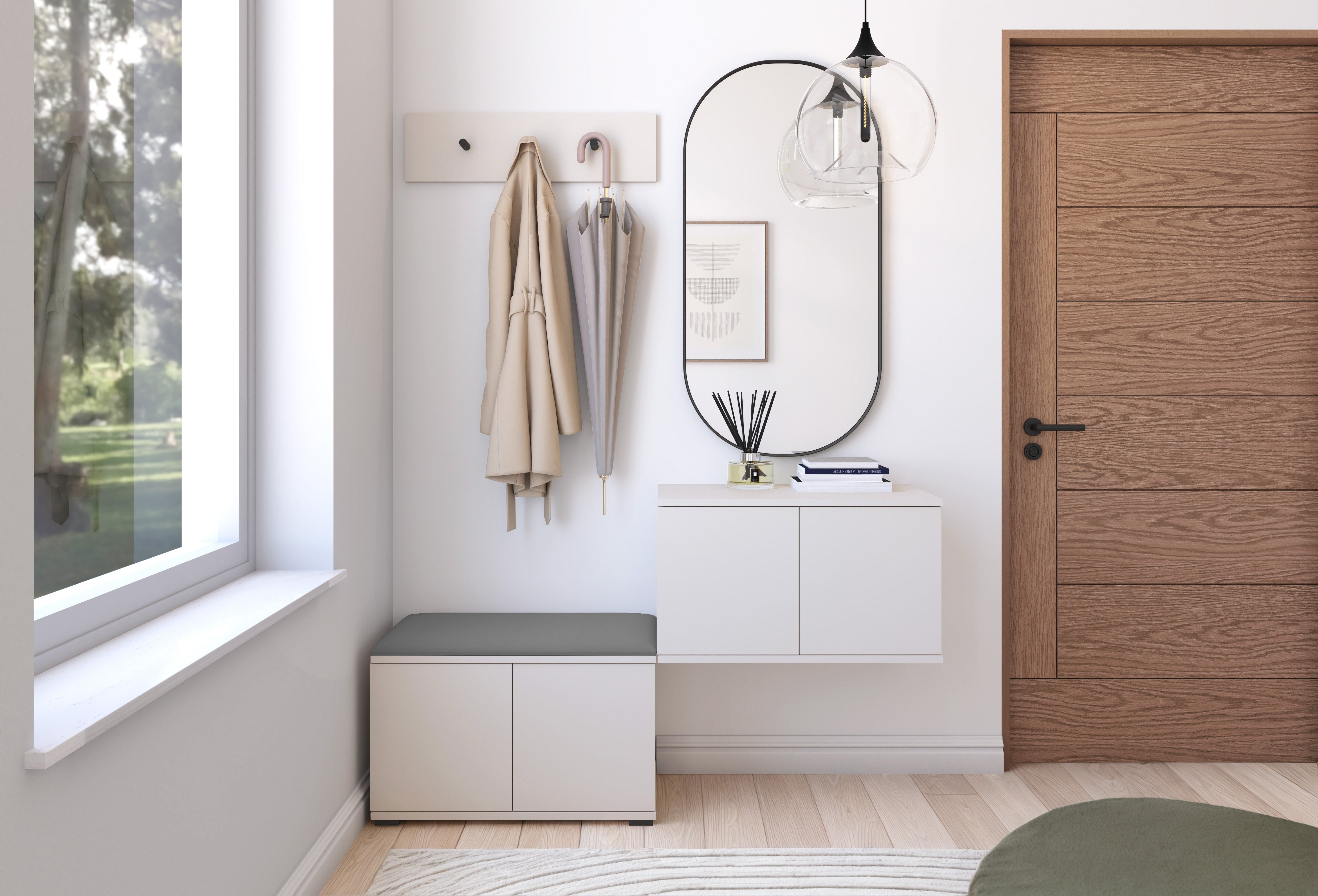 PK Bianco 7 Hallway Wardrobe Set - Elephant