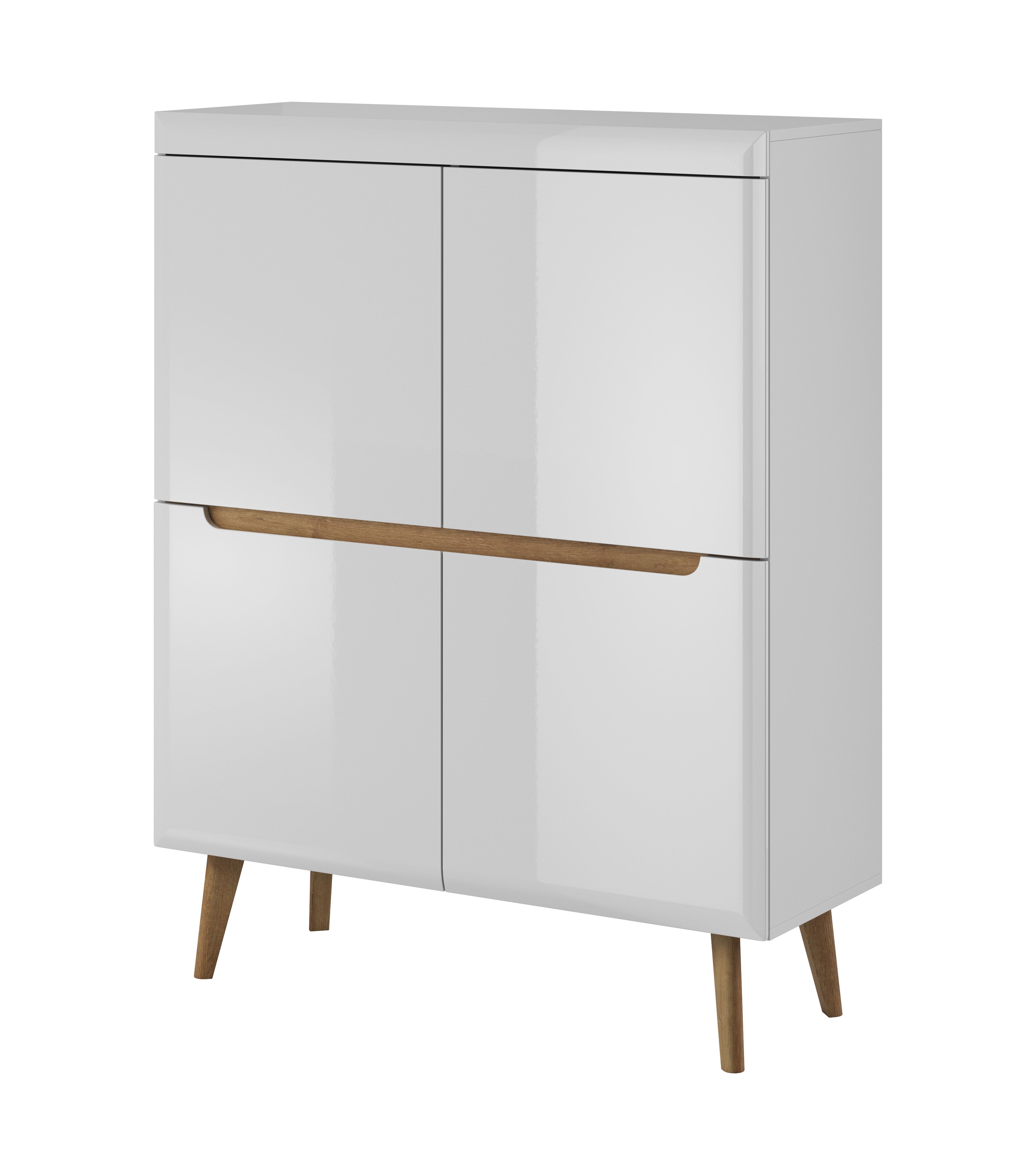 Nordi Chest of Drawers White- Scandic Style whit Four Push to Open System Doors
