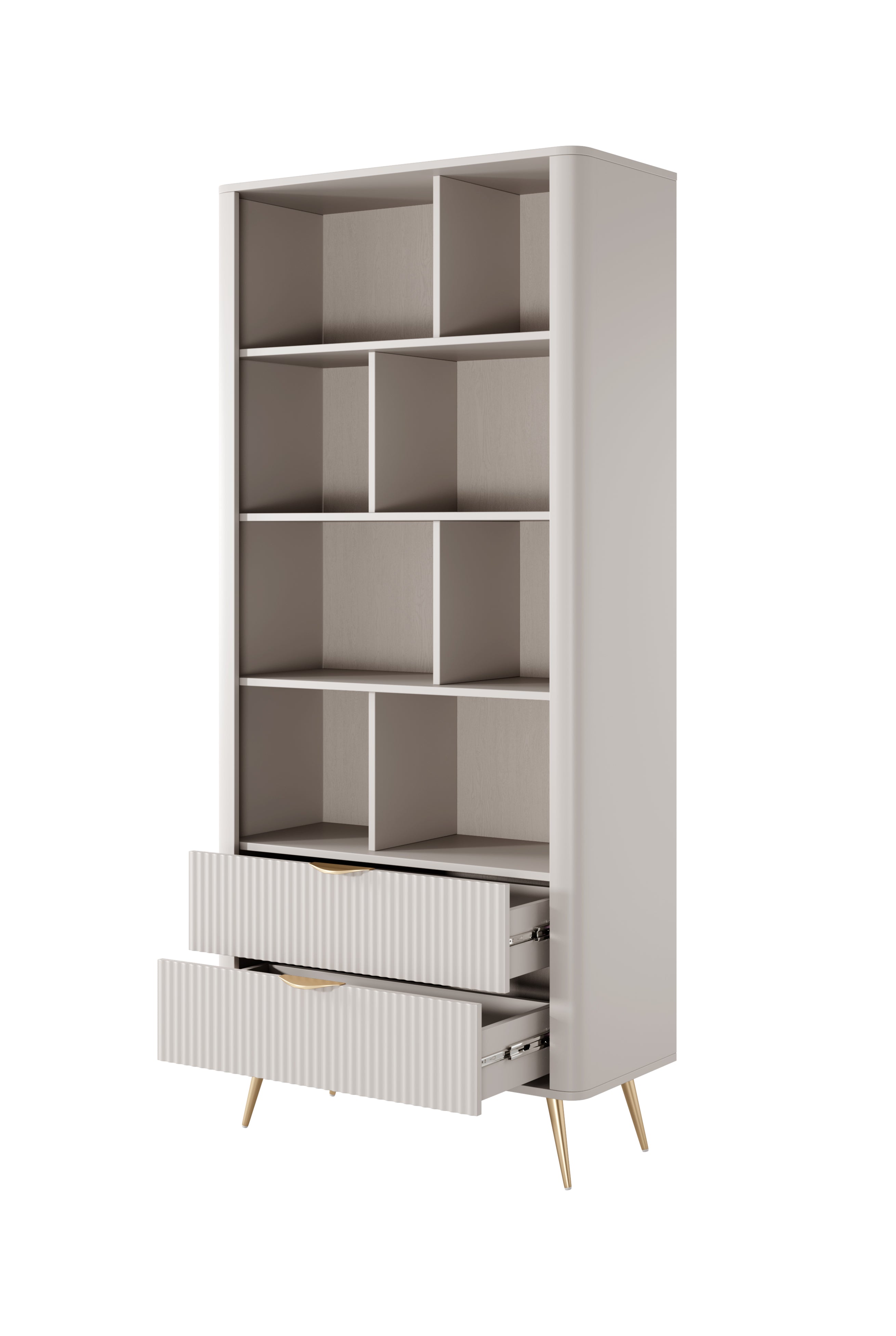 Lask Lante – Bookcase Beige (88.2 × 193.8 × 38 cm)