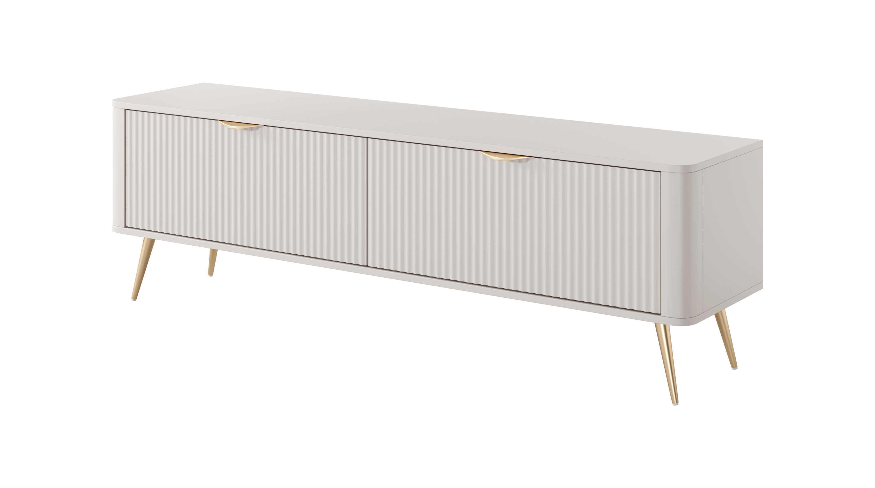 Lask Lante – TV Cabinet 163 cm with 2 Doors Beige (163.2 × 51.2 × 38 cm)