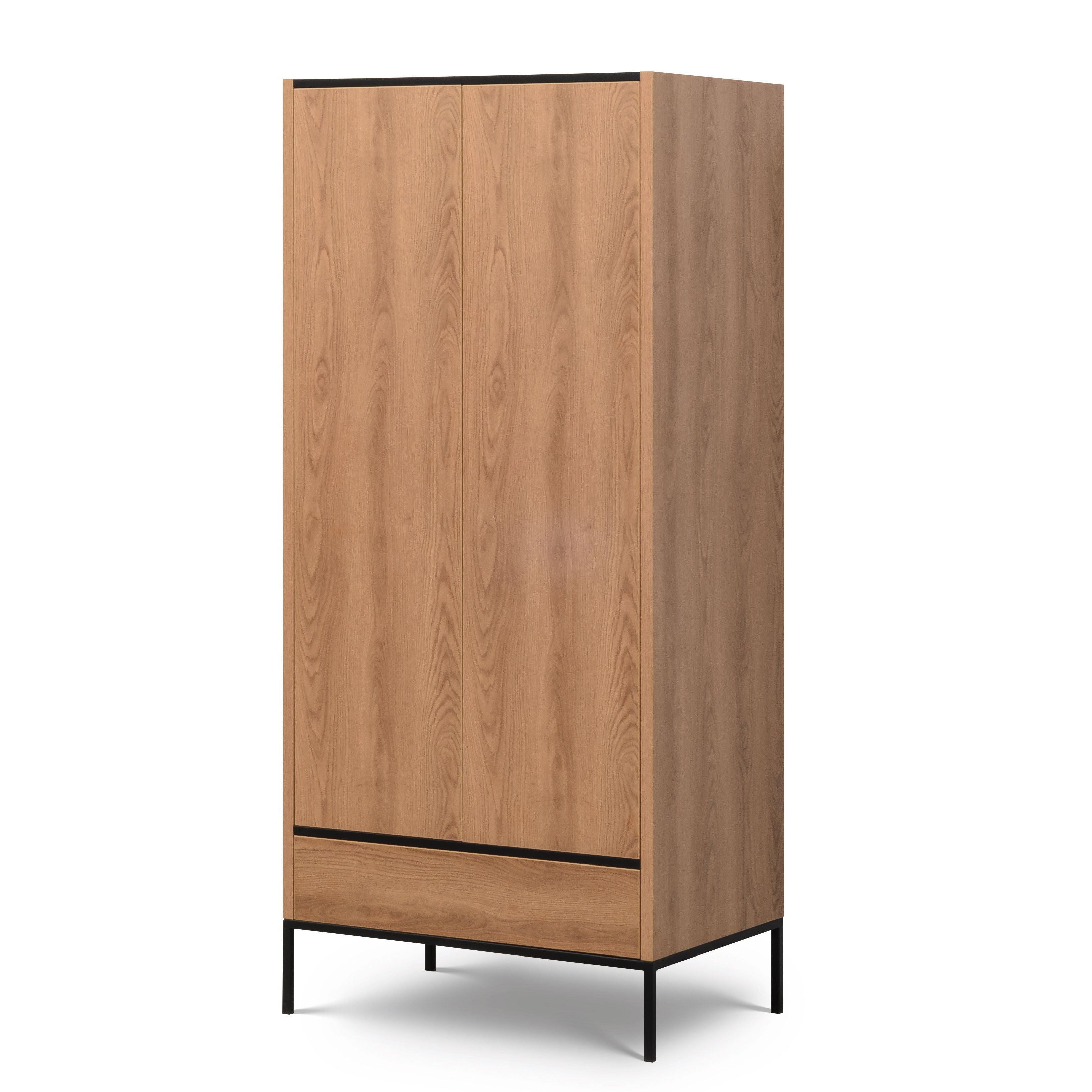 NE Loft Caramel – 2-Door Wardrobe with Shelves, Rail and Drawer