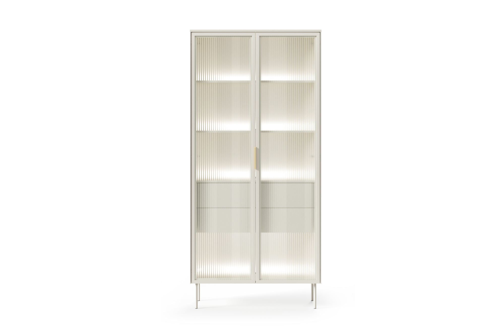 Lask LUMI 2D2S Display Cabinet with LED Lighting – 91.5 x 39.5 cm – Cashmere