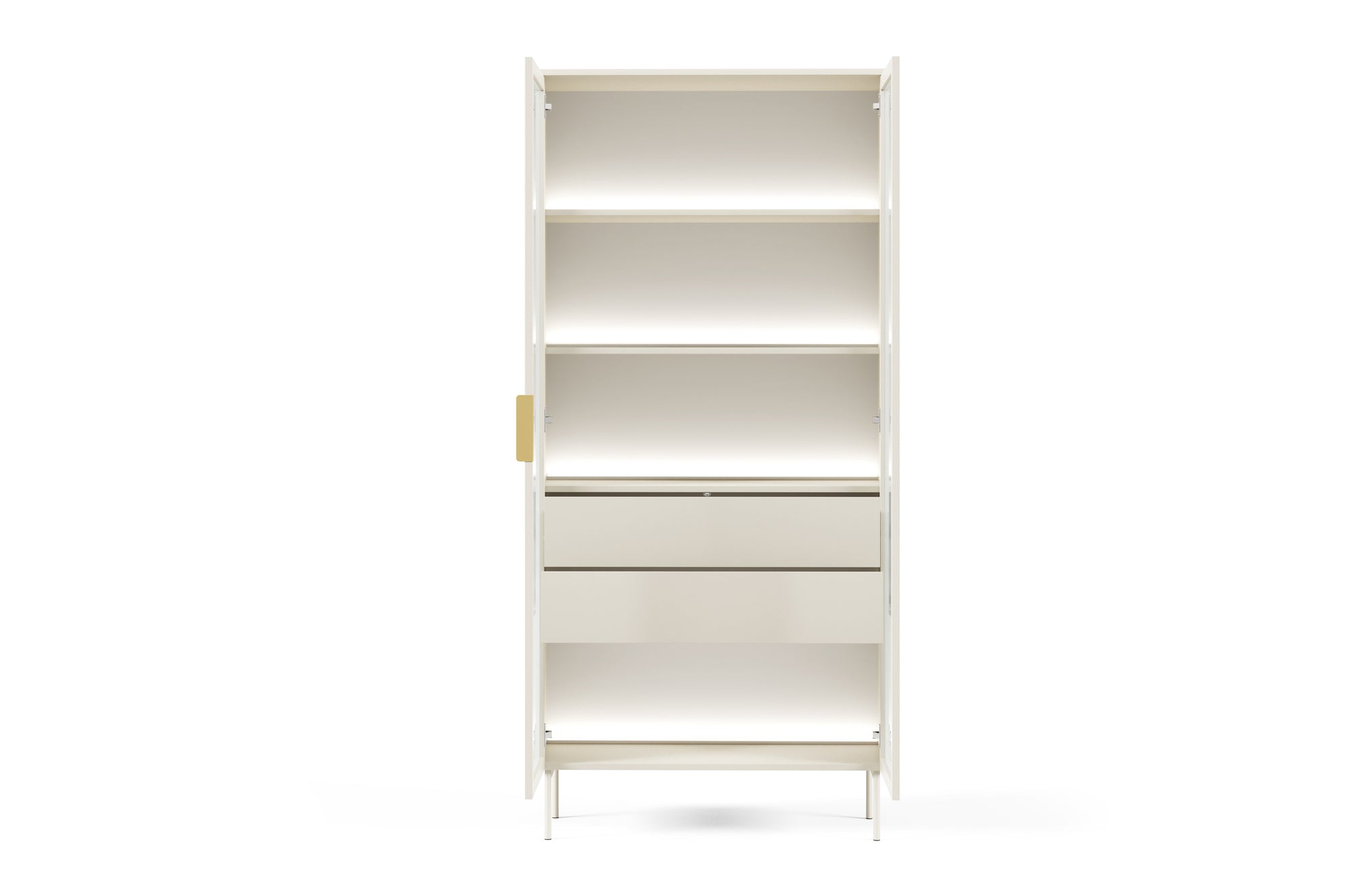 Lask LUMI 2D2S Display Cabinet with LED Lighting – 91.5 x 39.5 cm – Cashmere