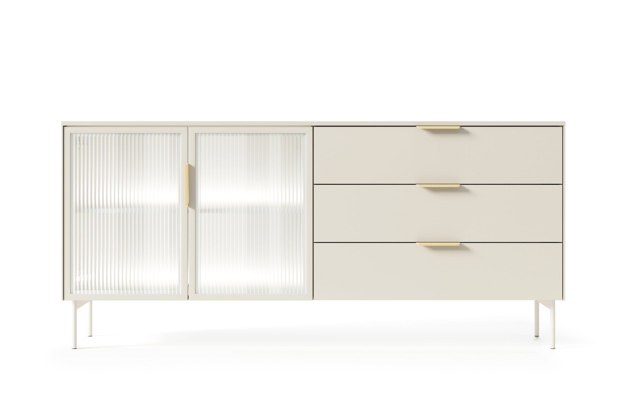 Lask LUMI 2D3S Sideboard with LED Lighting – 181.3 x 39.5 cm – Cashmere