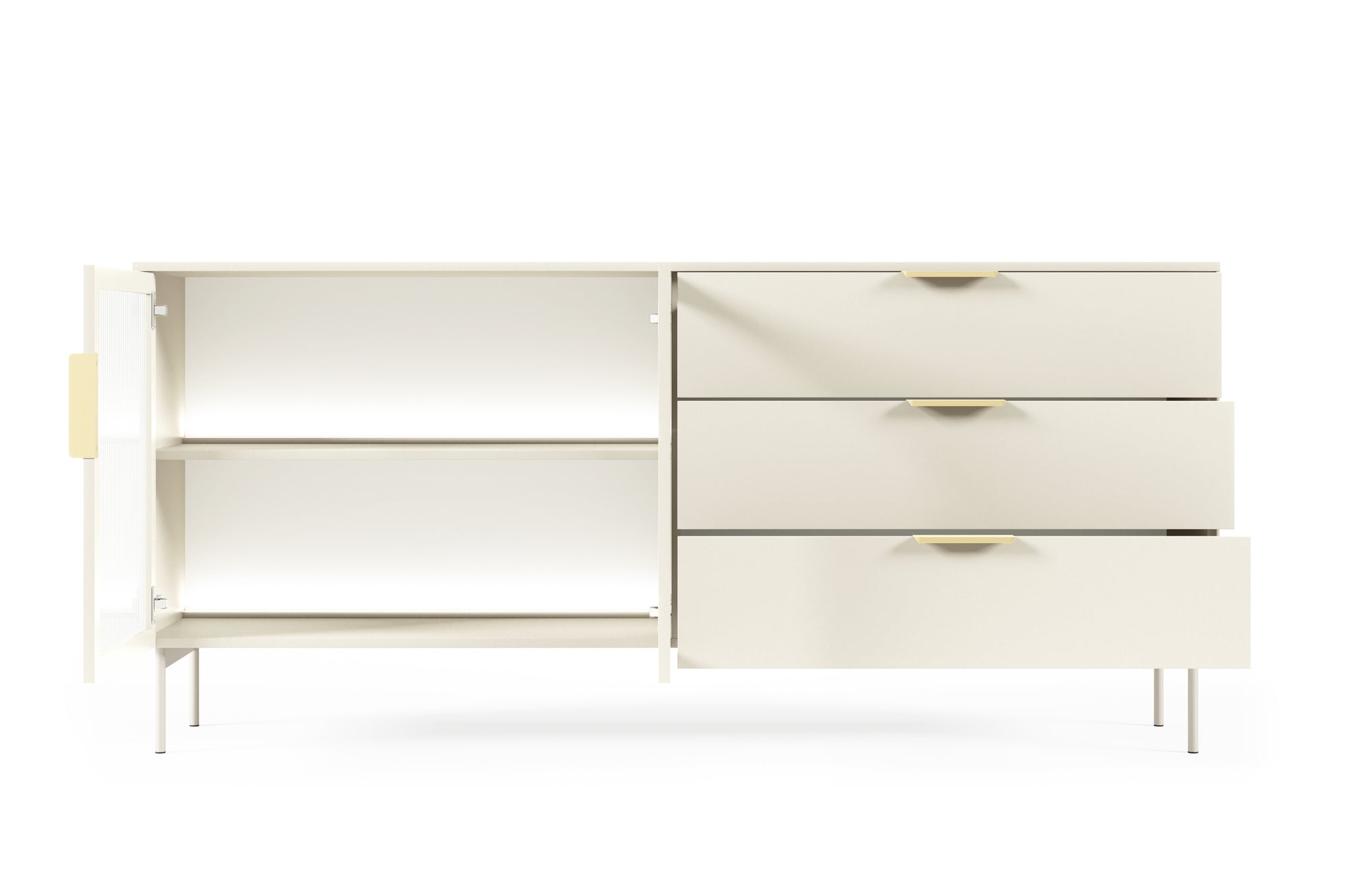 Lask LUMI 2D3S Sideboard with LED Lighting – 181.3 x 39.5 cm – Cashmere