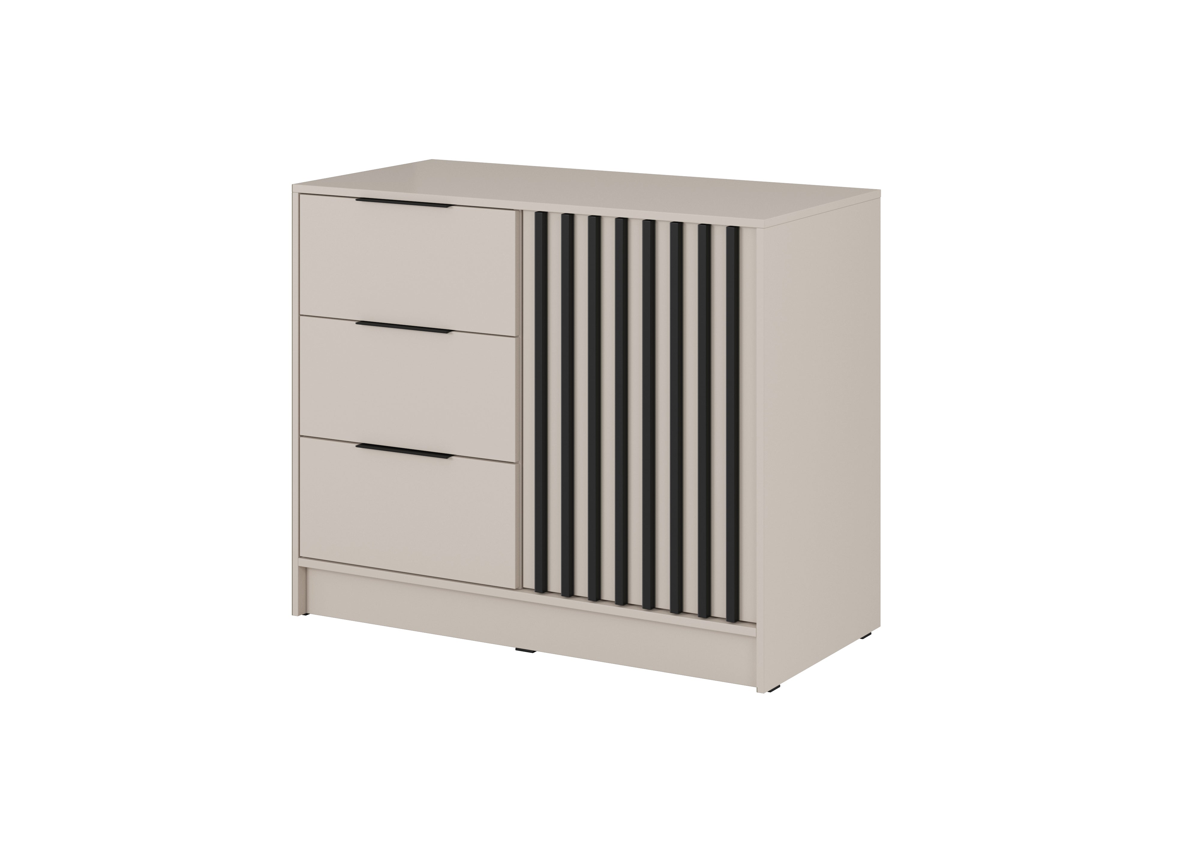 Nelly K2 Chest of Drawers – Cashmere / Black Slats
