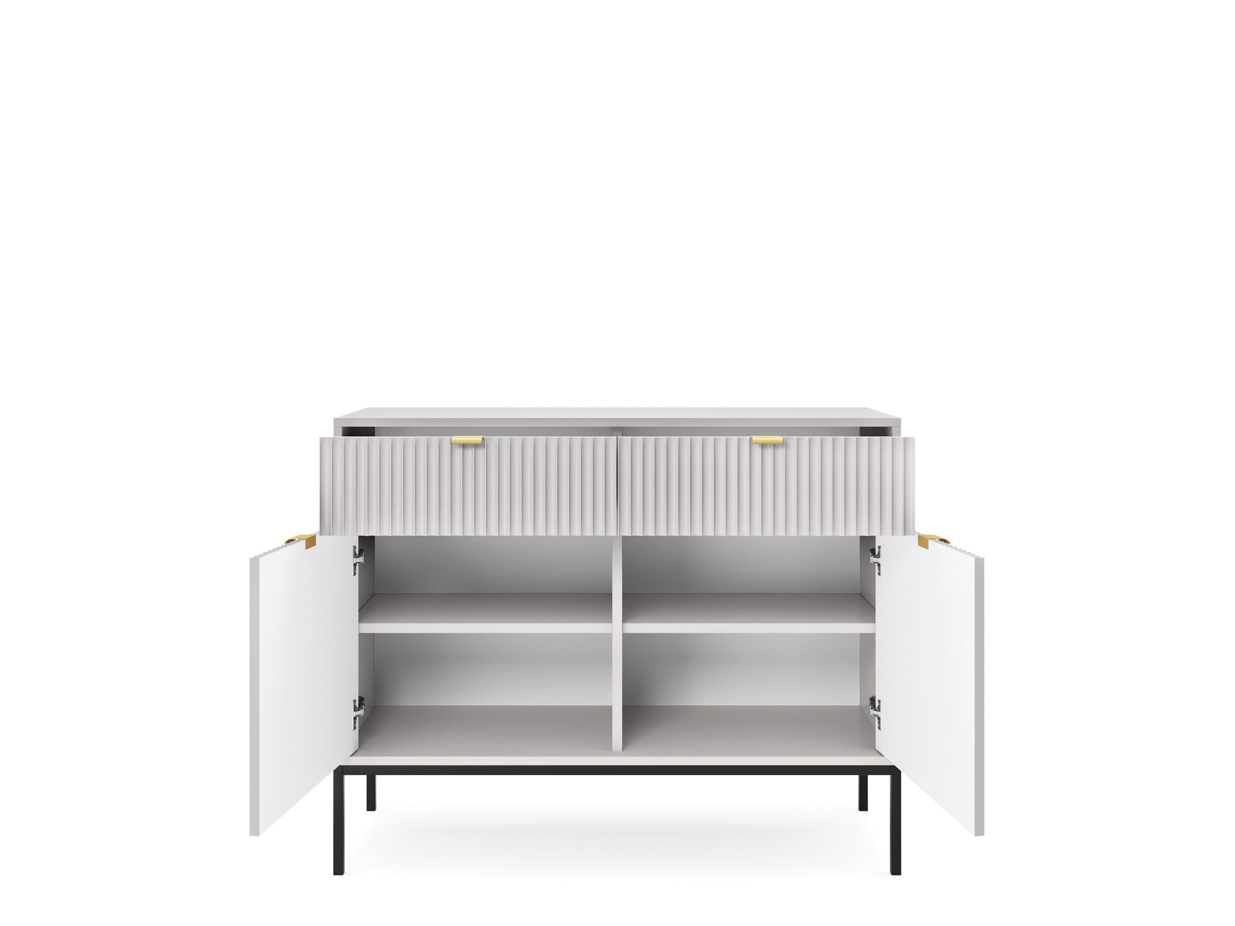 Nova Dresser Gray - Modern Design with Two Doors and Two Drawers