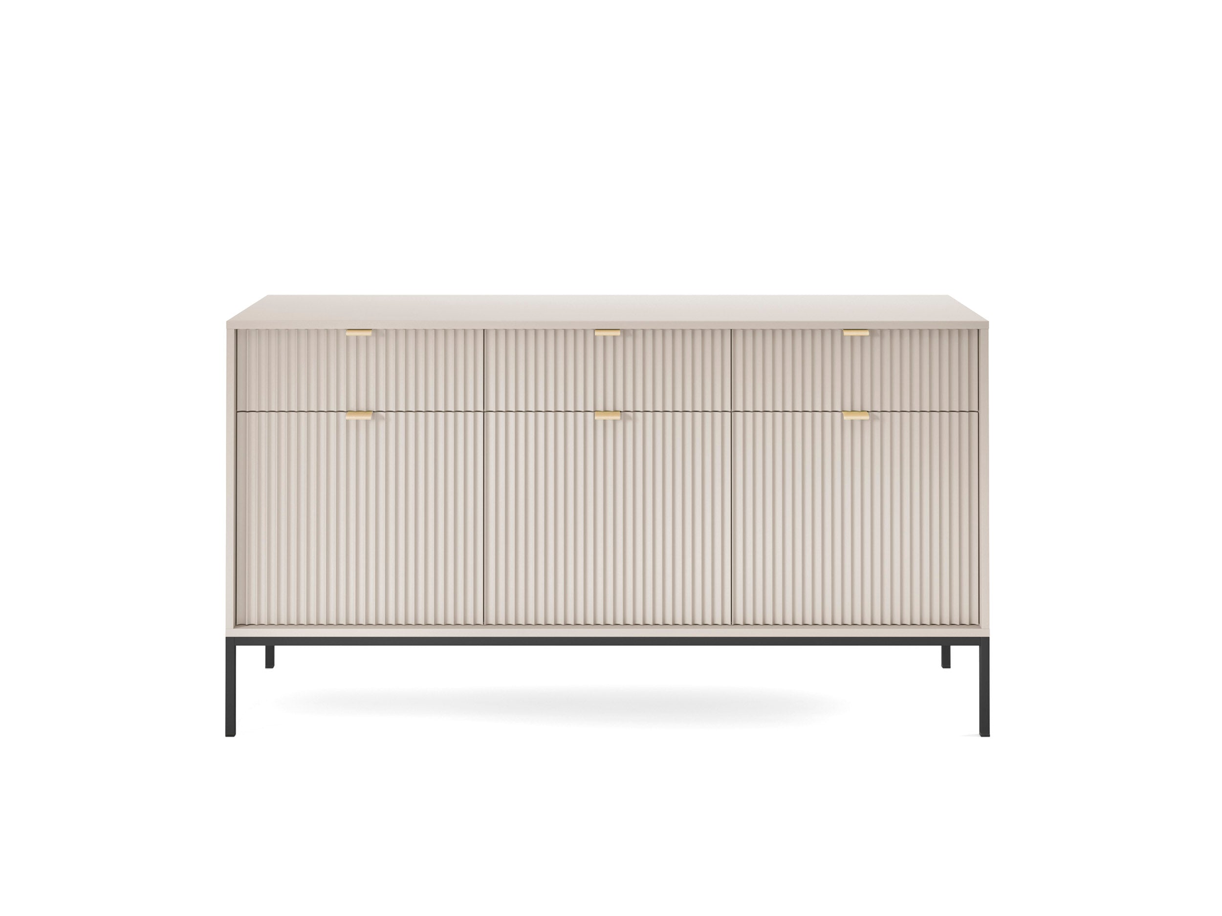 Nova Dresser Cashmere- Modern Design with Three Push to Open Door and Three Drawers