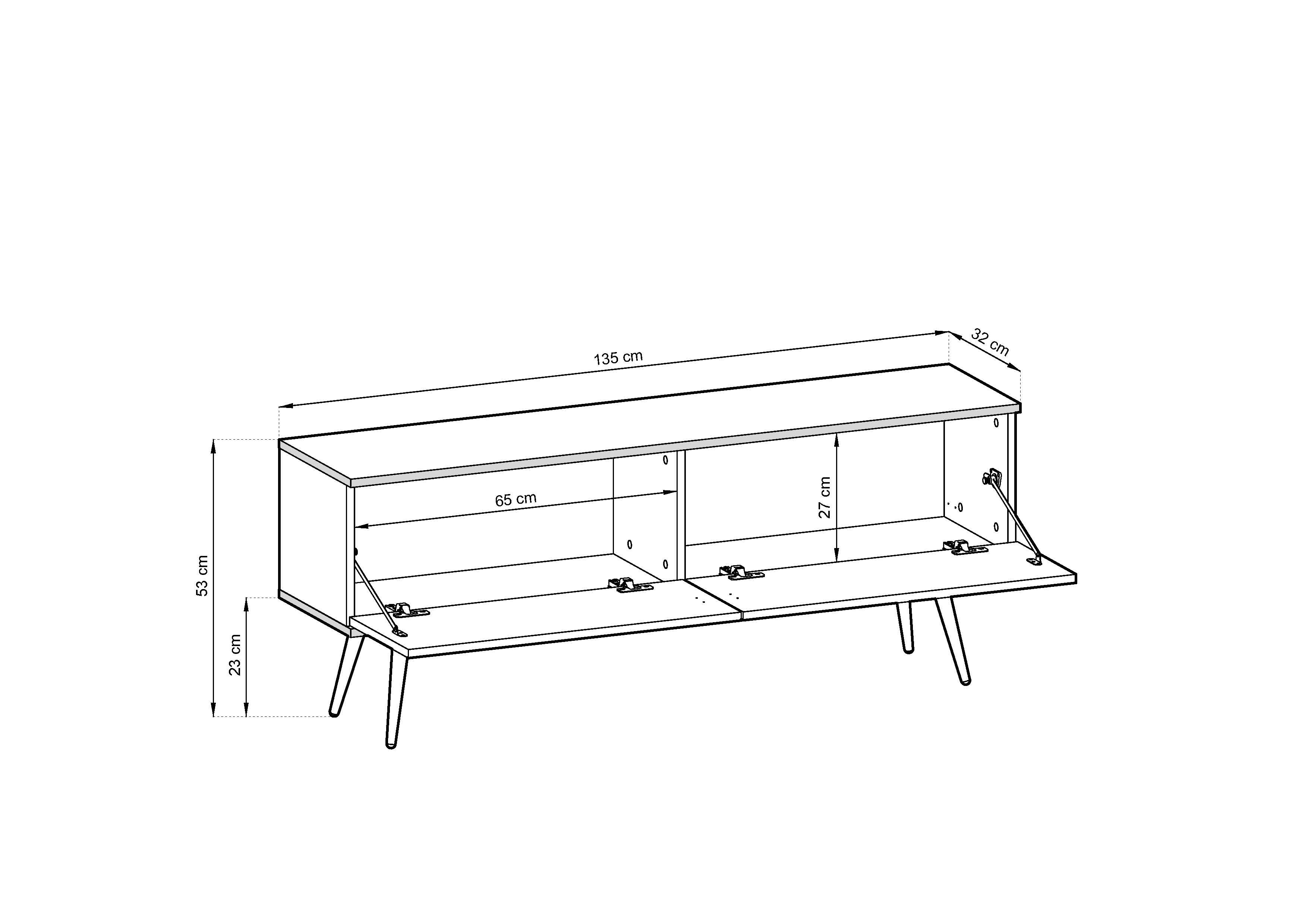 Oro TV Stand 135 - Modern Design with Versatile Configuration