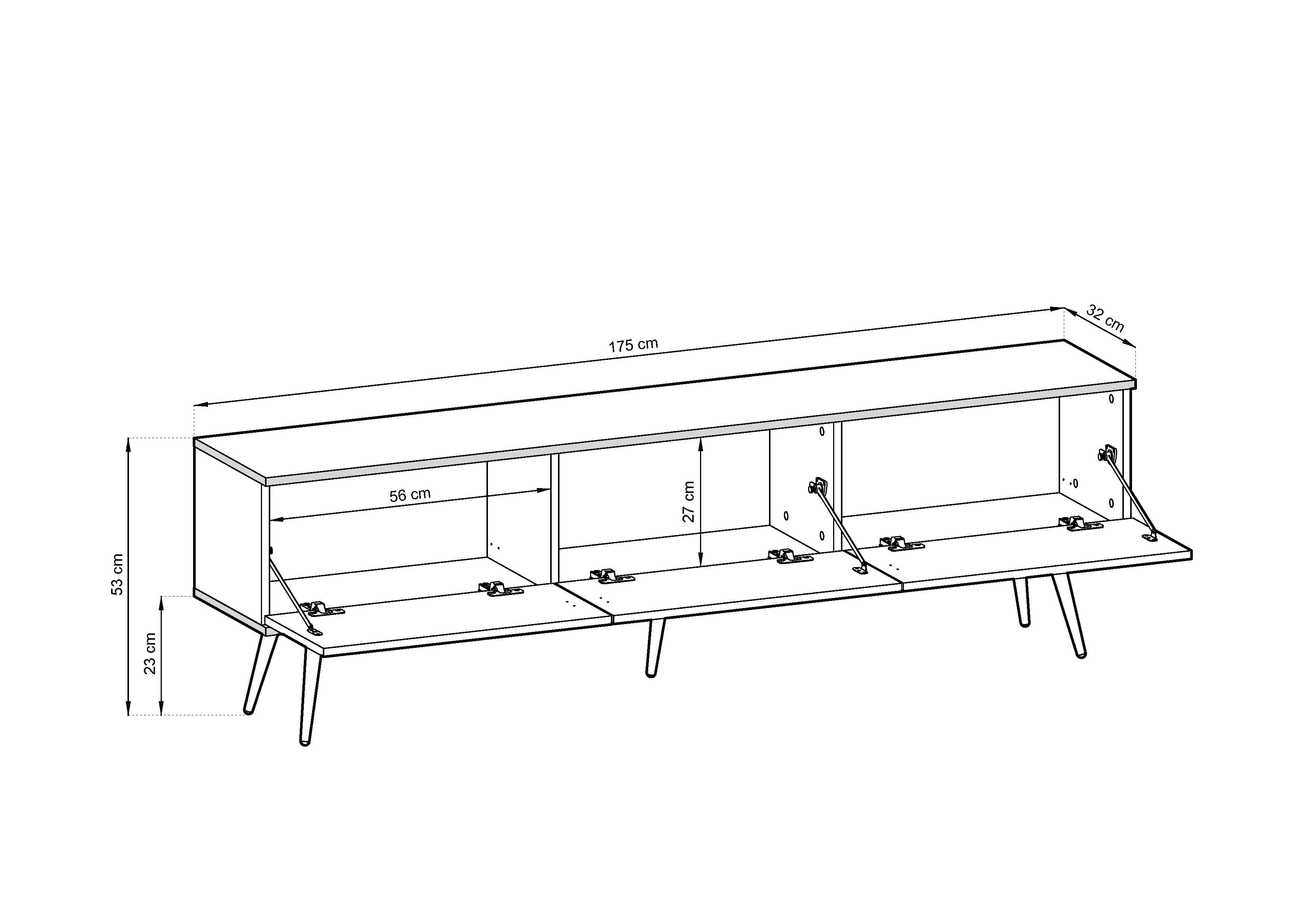 Oro TV Stand 175 - Fresh Design with Versatile Configuration