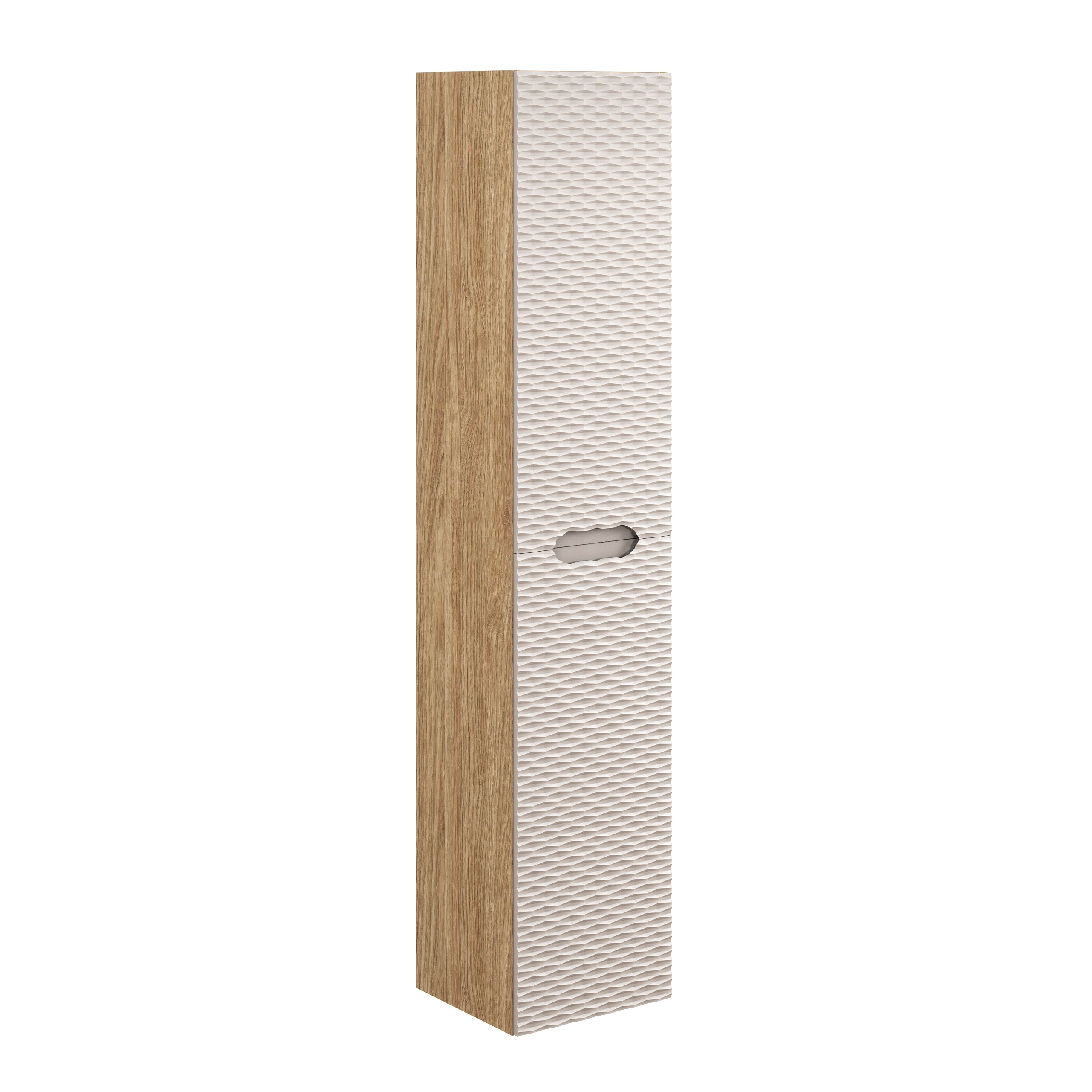 Ocean Tall Cabinet 2 Doors – Oiled Oak / Beige, 35 cm