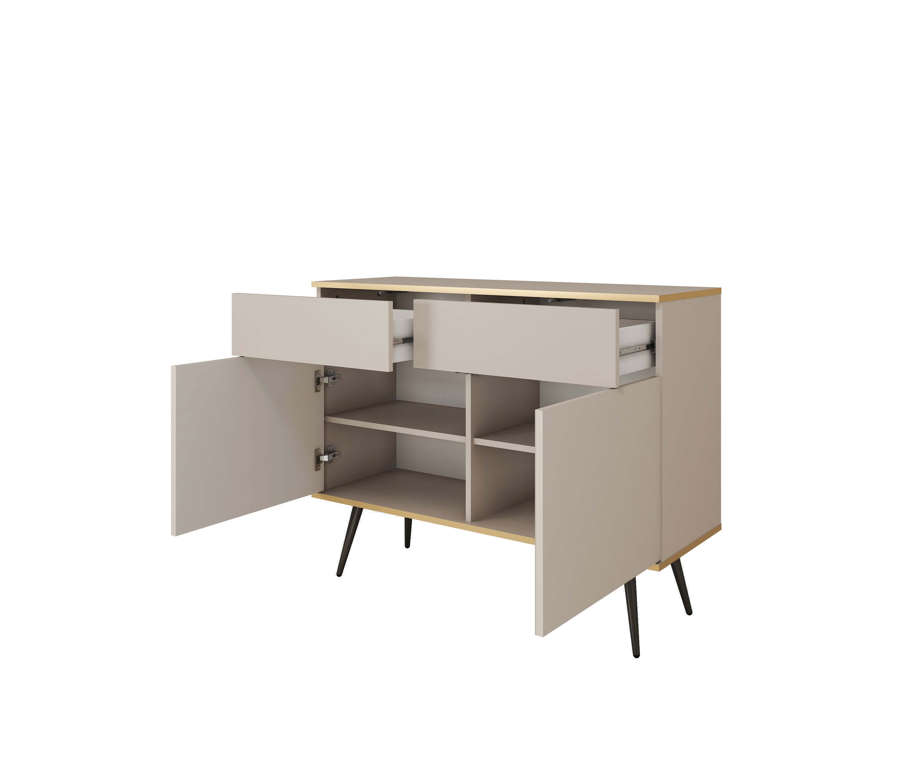 Oro KSZ107 Sideboard Beige / Black Legs
