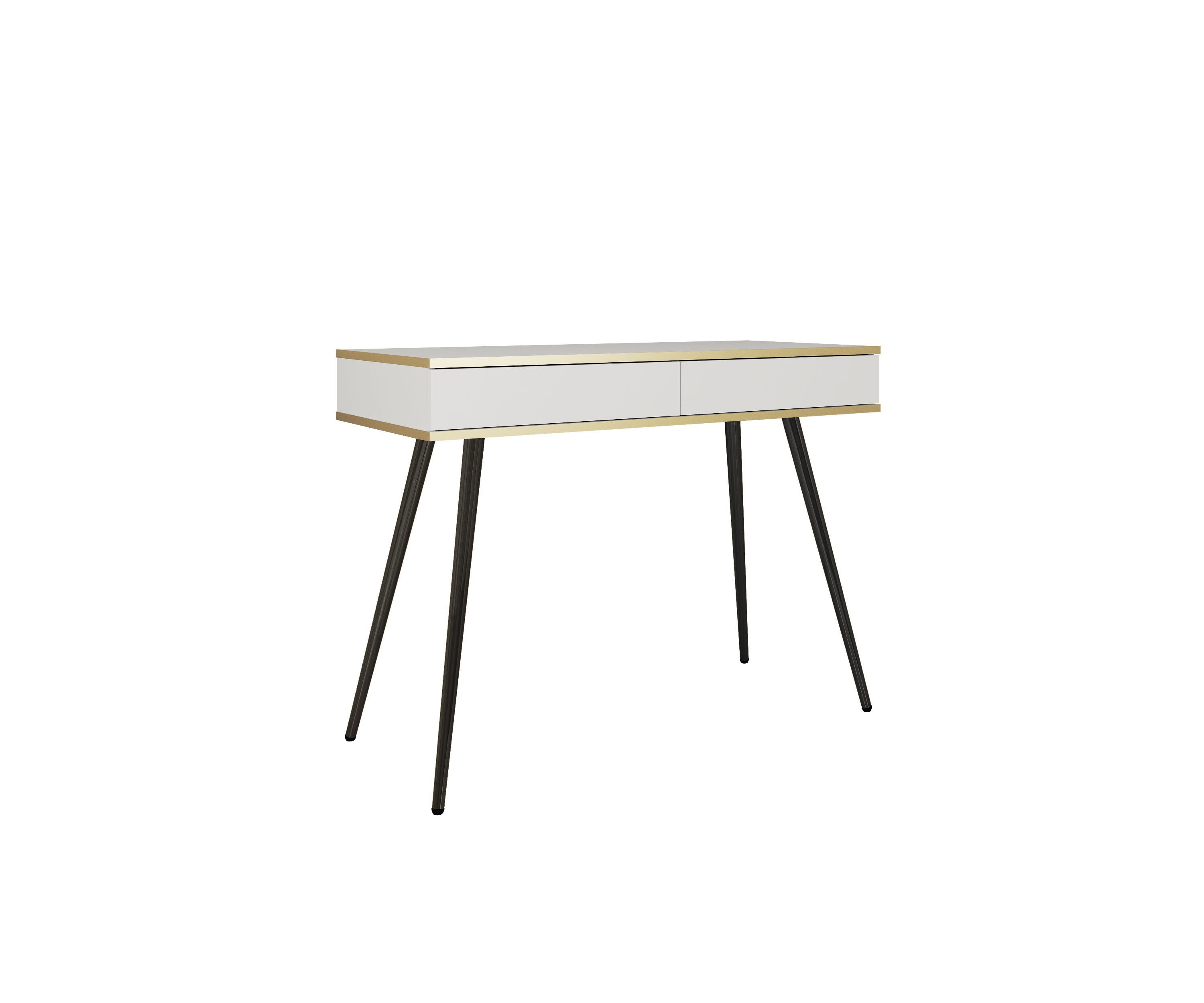 Oro T102 Vanity Table – White with Black Legs
