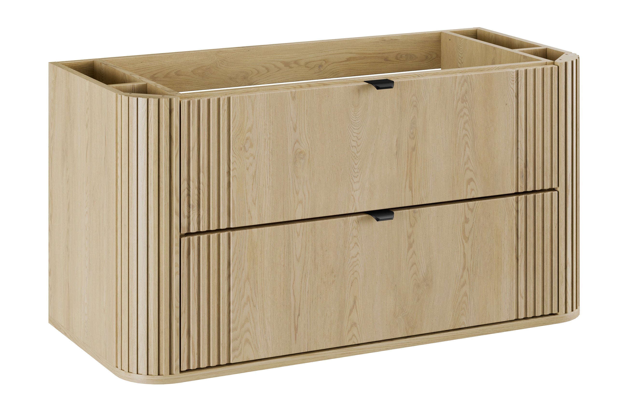 Ovalia Cremona Vanity Unit 80 / 100 / 120 cm – Cremona Oak, 2 Drawers – Configure Your Bathroom