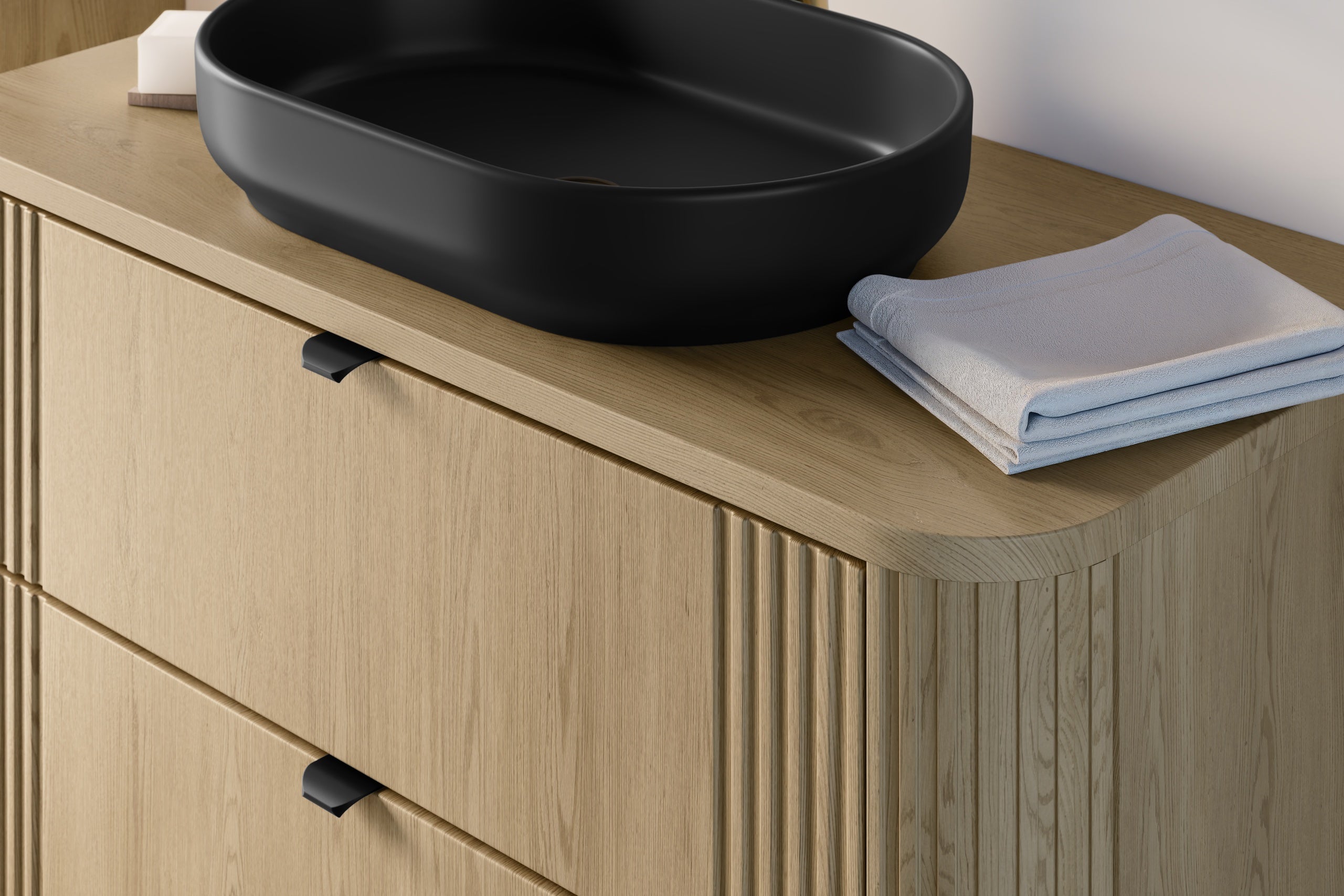 Ovalia Cremona Vanity Unit 80 / 100 / 120 cm – Cremona Oak, 2 Drawers – Configure Your Bathroom