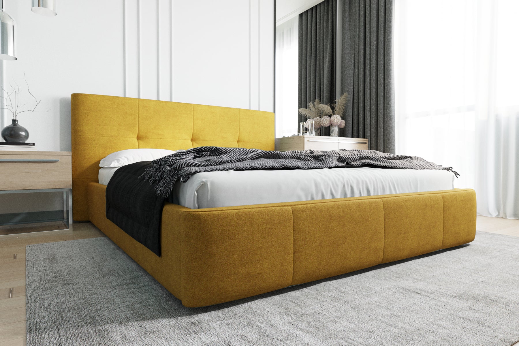 G-Venti Upholstered Bed with Metal Frame