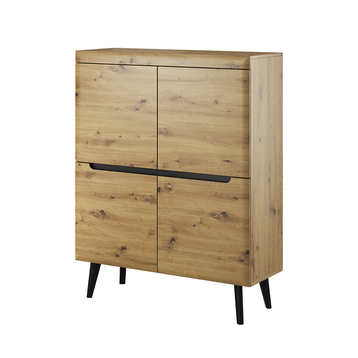 Nordi Chest of Drawers Artisan Oak - Scandic Style whit Four Push to Open System Doors