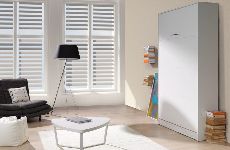 NE BASIC Murphy Bed Vertical Basic White Gloss 90,120,140 x 200 cm Mattress