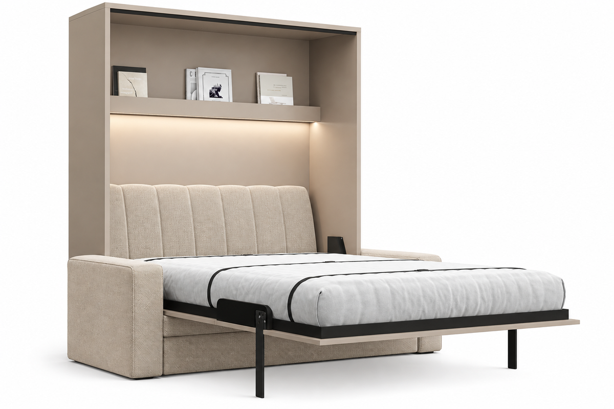 Customizable Genius COMFORT Murphy Bed with Sofa 140 × 200 cm – Congo