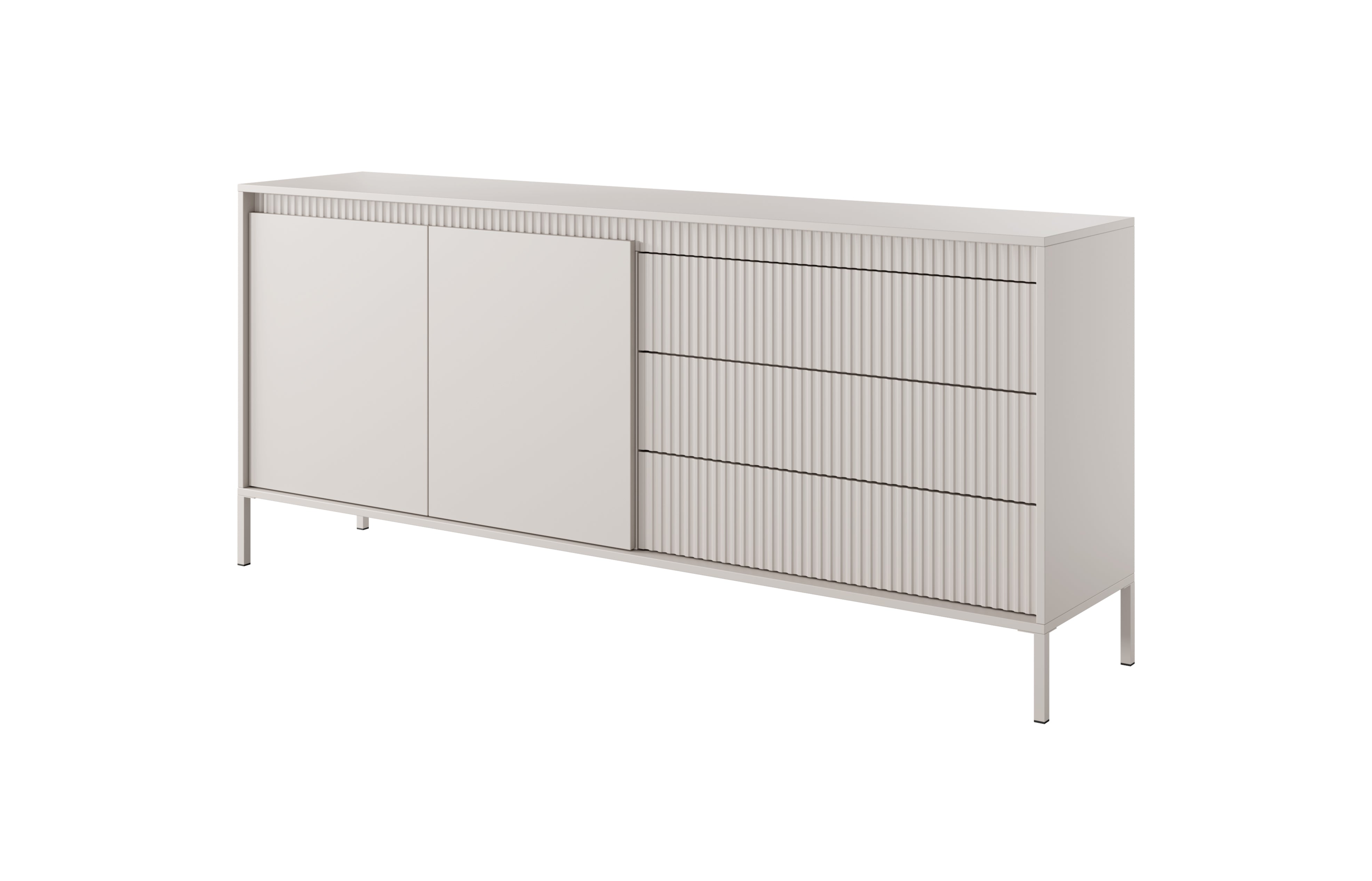 Lask Senso – Sideboard 187 cm Beige (2 Doors, 3 Drawers)