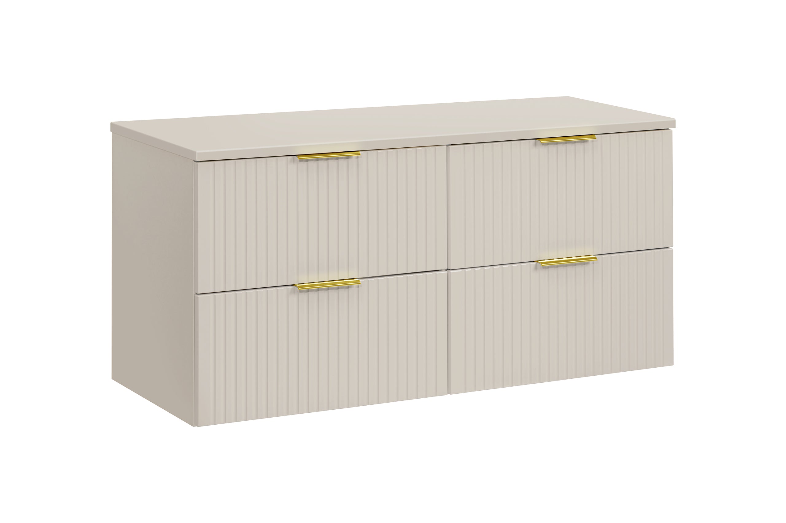 Adel Cashmere Gold Handle Bathroom with High Cabinet 120 cm SET-ADC B