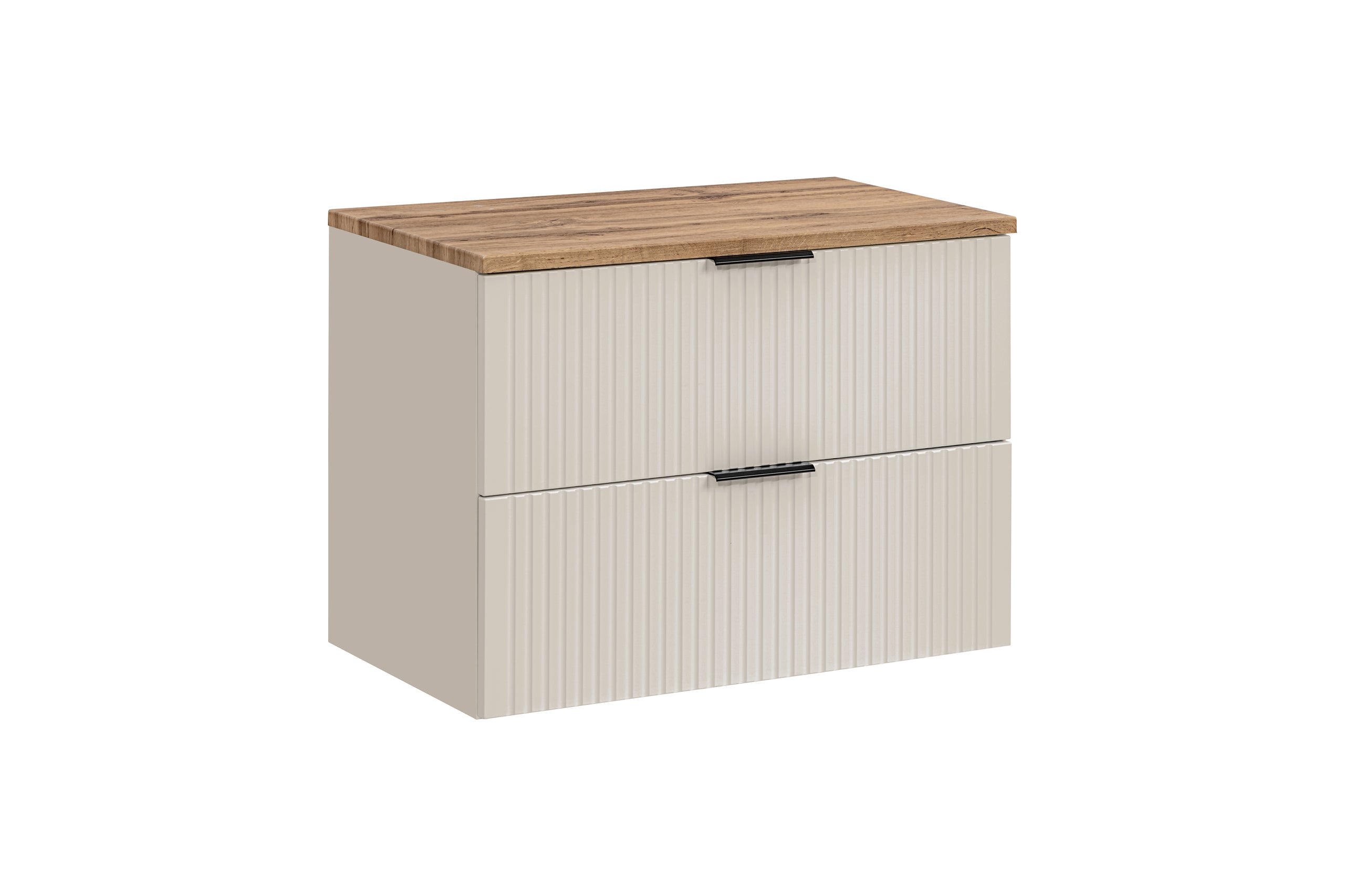 Adel Cashmere Black Handle Bathroom Set with High Cabinet 80 cm SSET-ADC B WOTAN