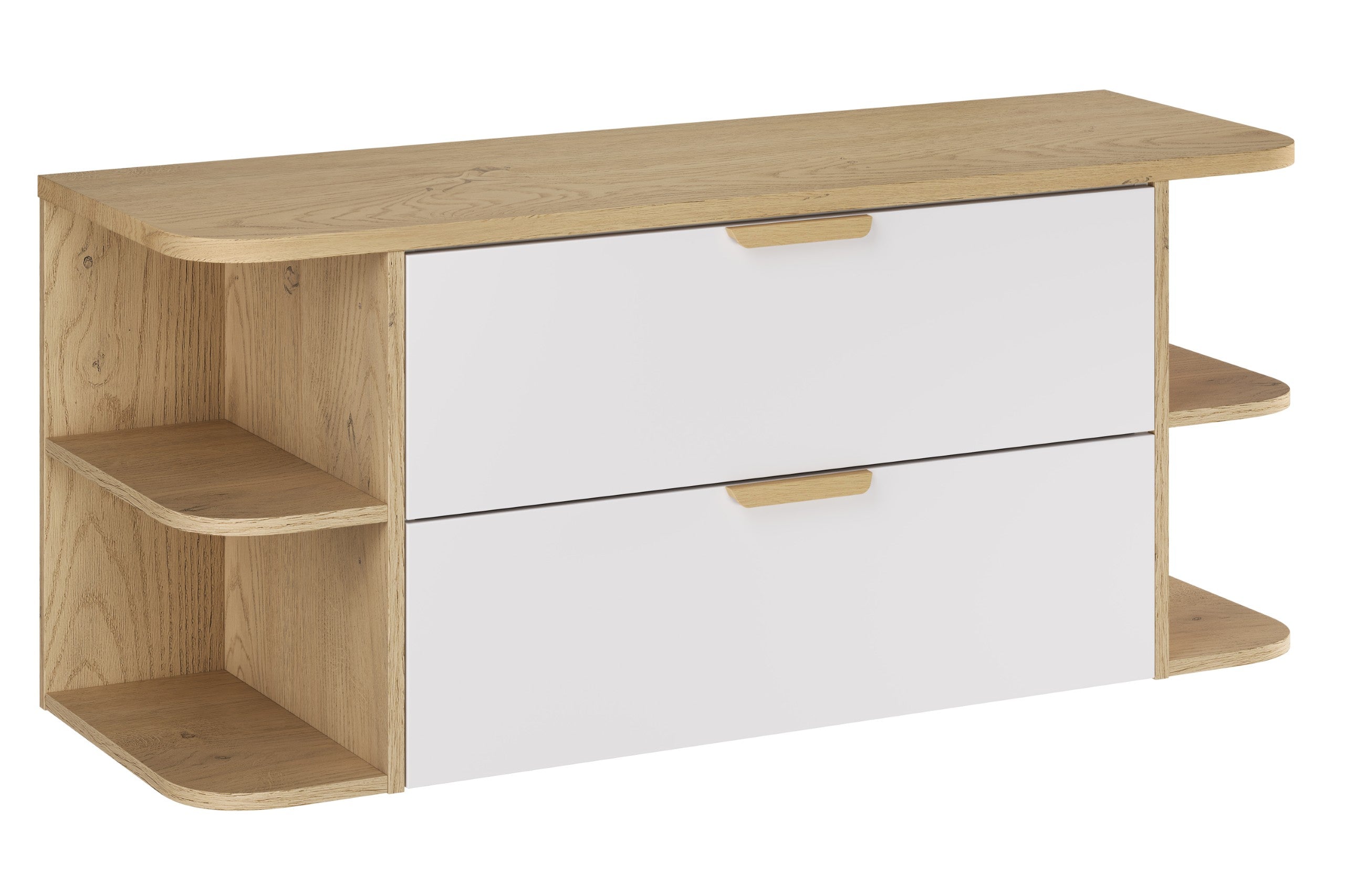 Aster White Bathroom Vanity Unit Set – 120 cm, White Matt & Cremona Oak – Configure Your Bathrom