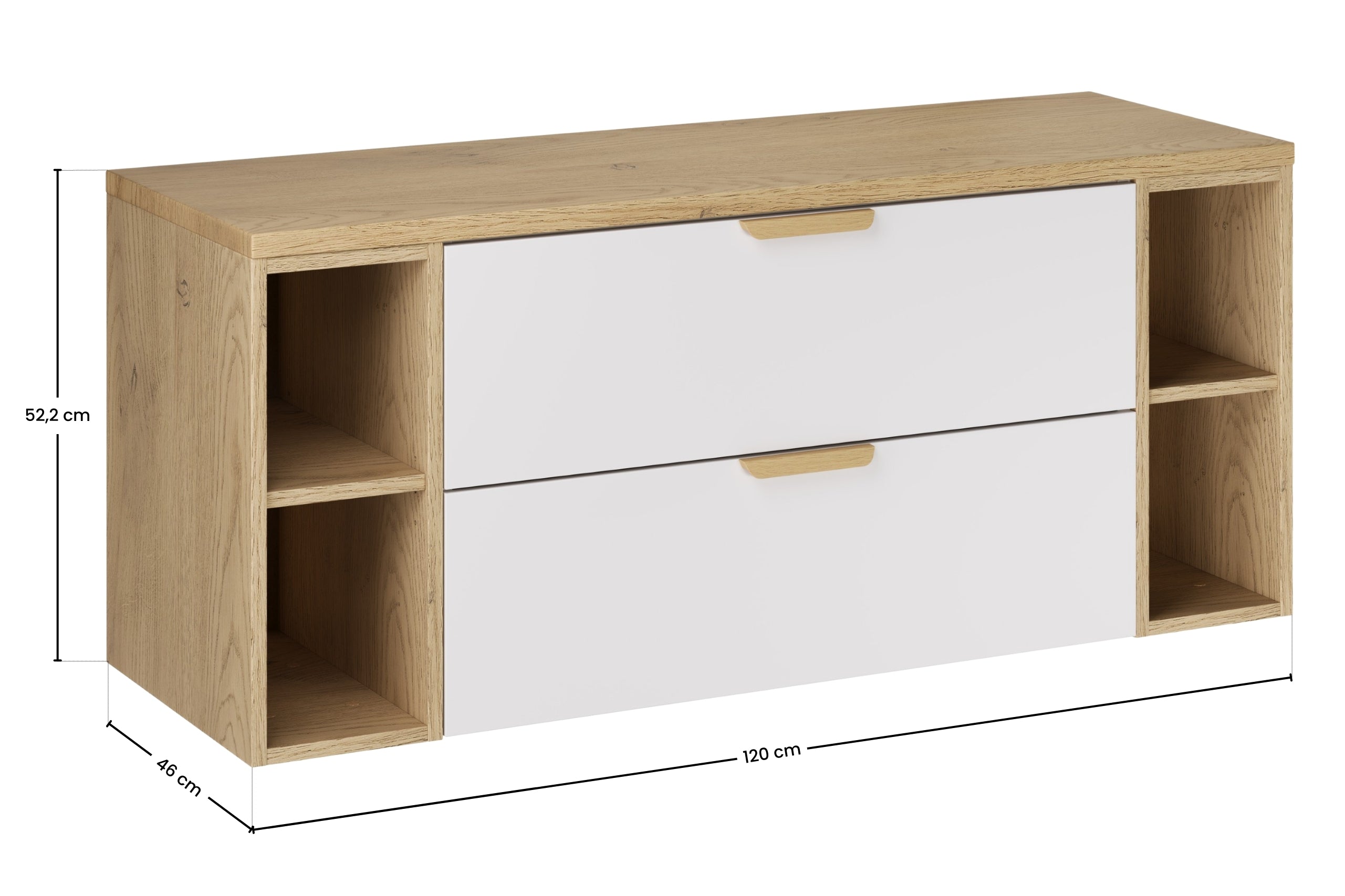 Aster White Bathroom Vanity Unit Set – 120 cm, White Matt & Cremona Oak – Configure Your Bathrom