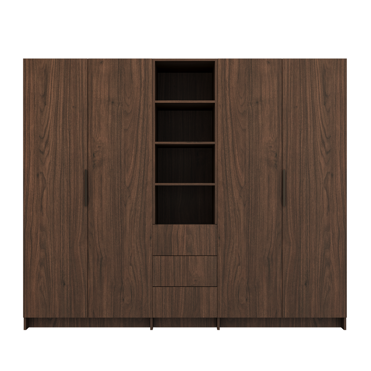 SOBA Villa Walnut Modular Wardrobe Set – 250 cm
