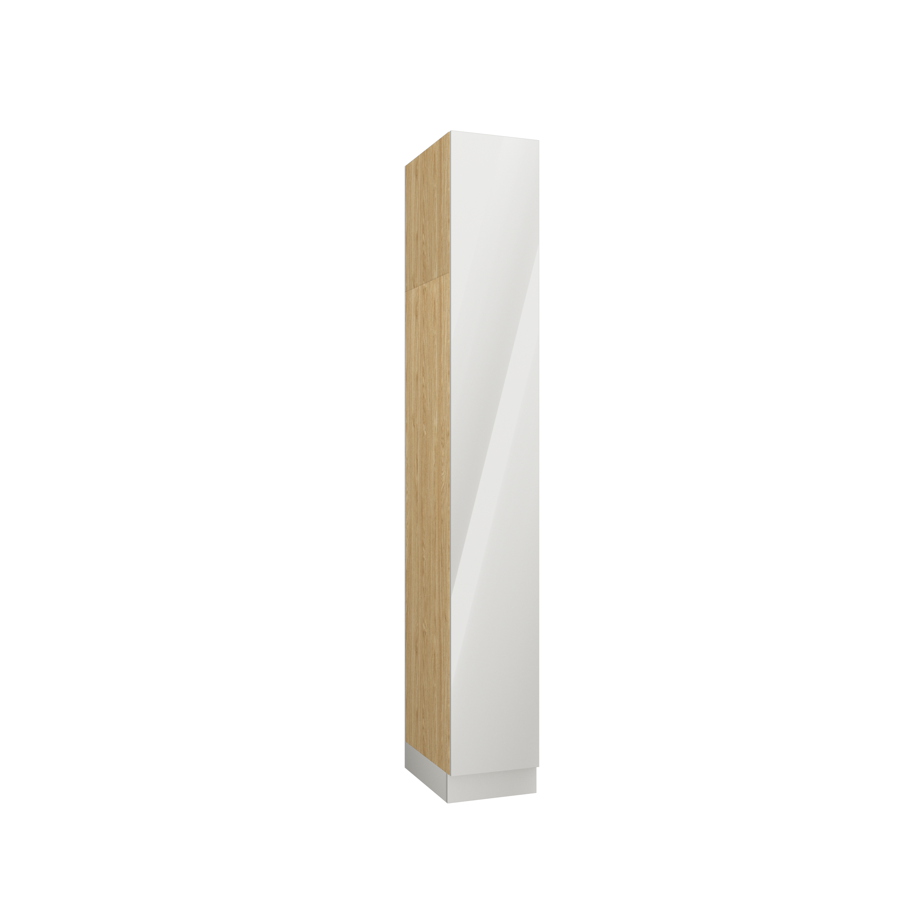 SLEEP VARIA Single-Door Wardrobe 35 cm with Hanging Rails – Oiled Oak / White Gloss