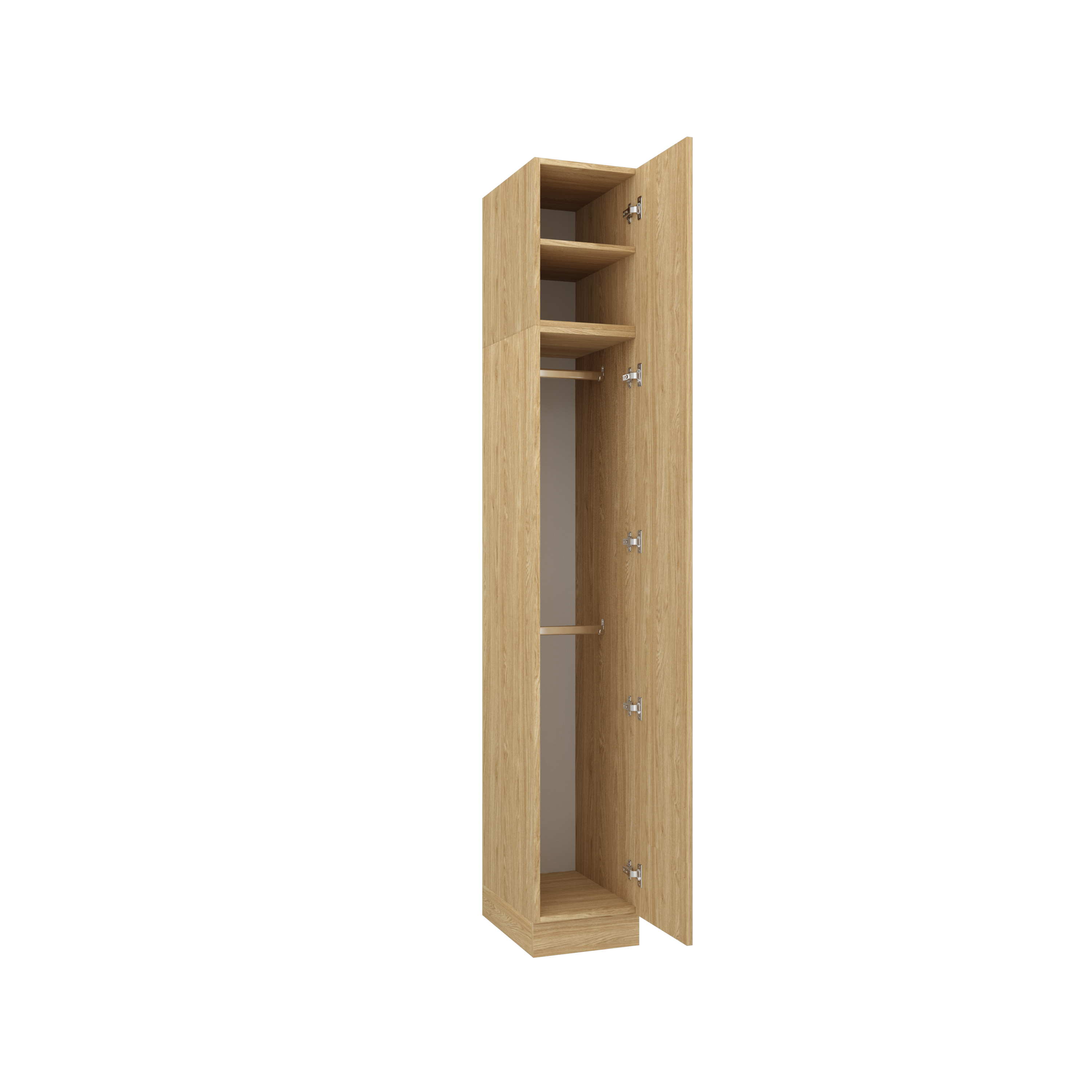 SLEEP VARIA Single-Door Wardrobe 35 cm with Hanging Rails – Oiled Oak / Oiled Oak