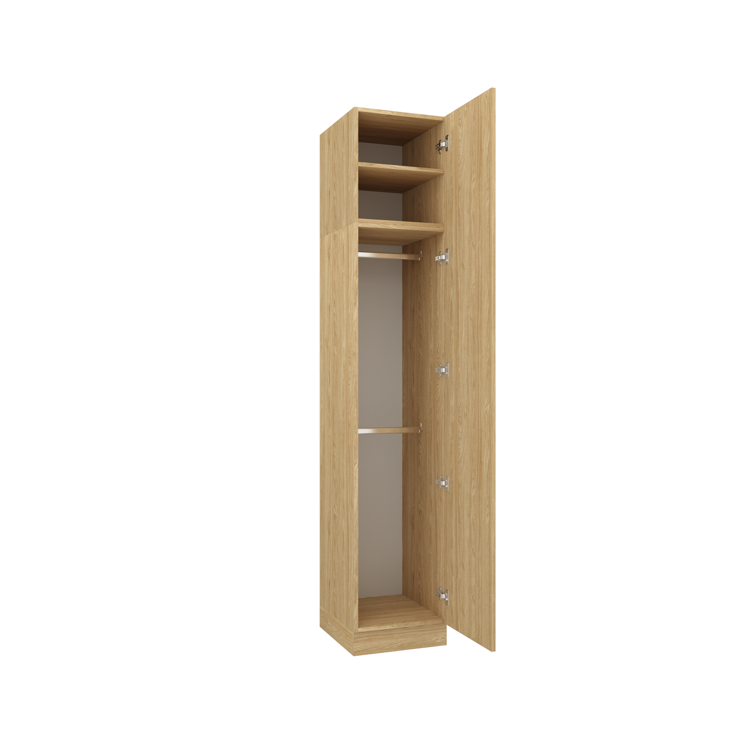 SLEEP VARIA 1D Wardrobe with Rail and Shelf 45 cm – Oiled Oak / Oiled Oak