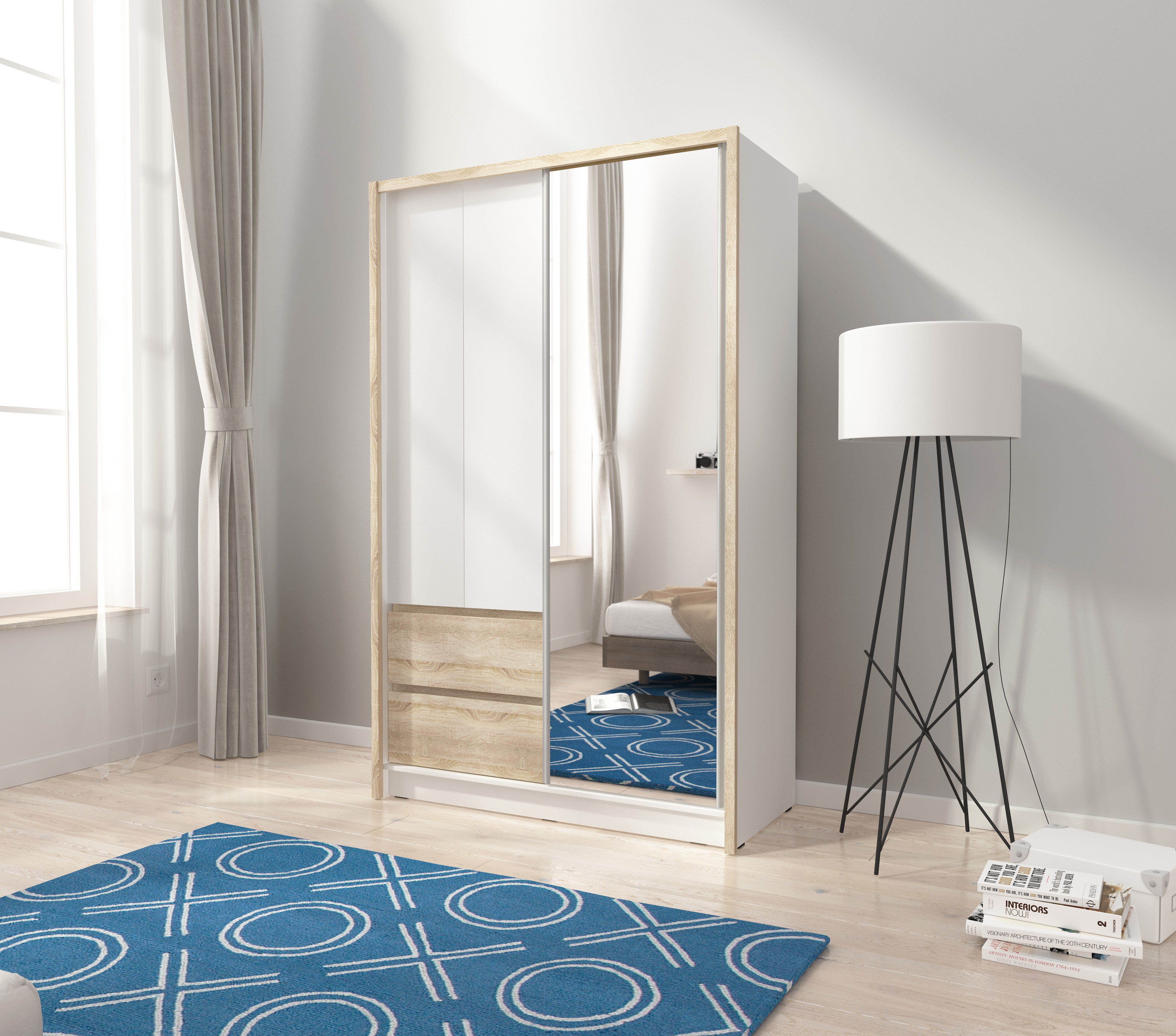 Wardrobe Sara Sonoma Oak White