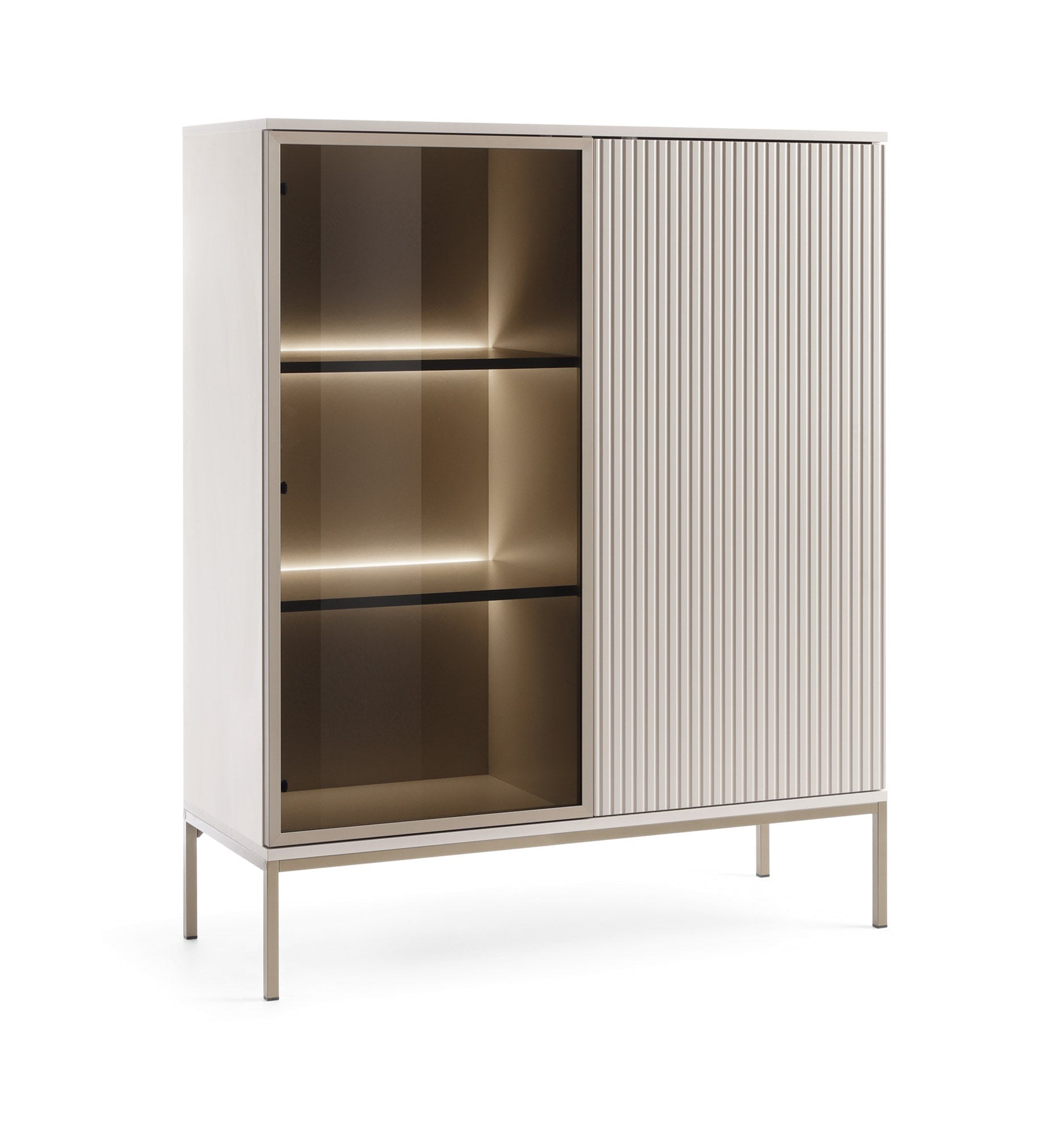 Sento Display Cabinet - Compact Elegance with Functional Design Cashemere