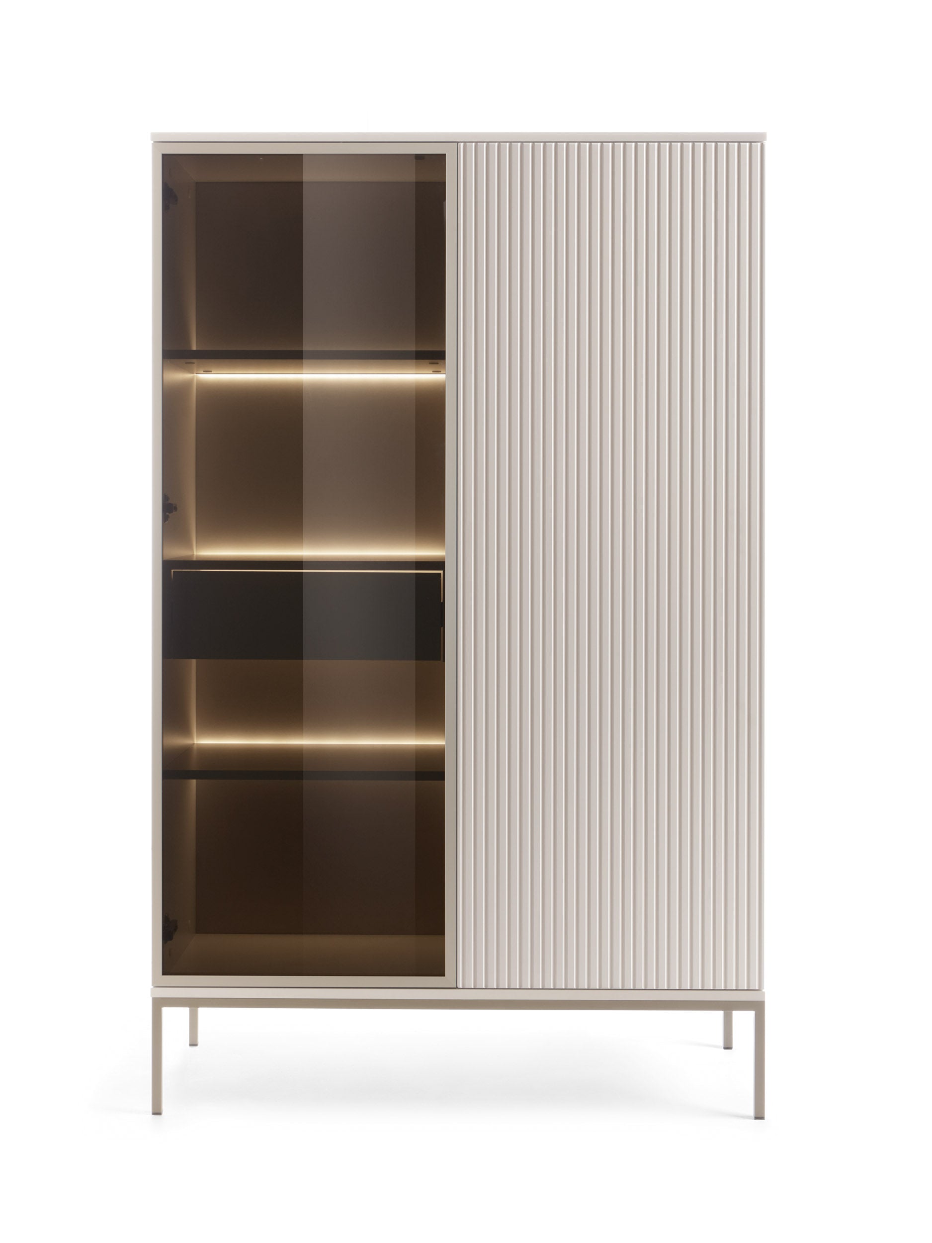 Sento Tall Display Cabinet - Modern Elegance Cashmere
