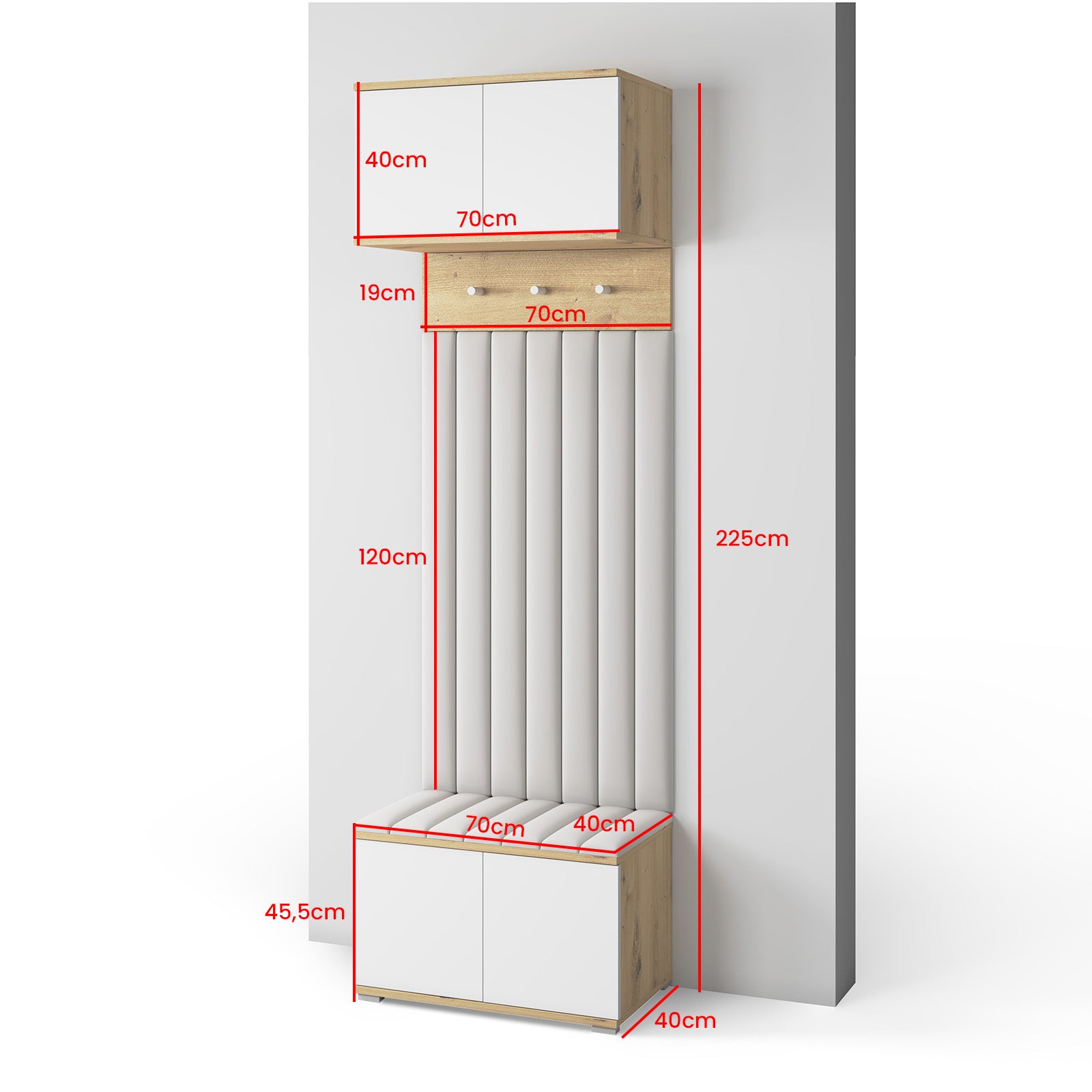 PK Sevilla 11 Hallway Wardrobe - Upholstered Panels in Various Colours