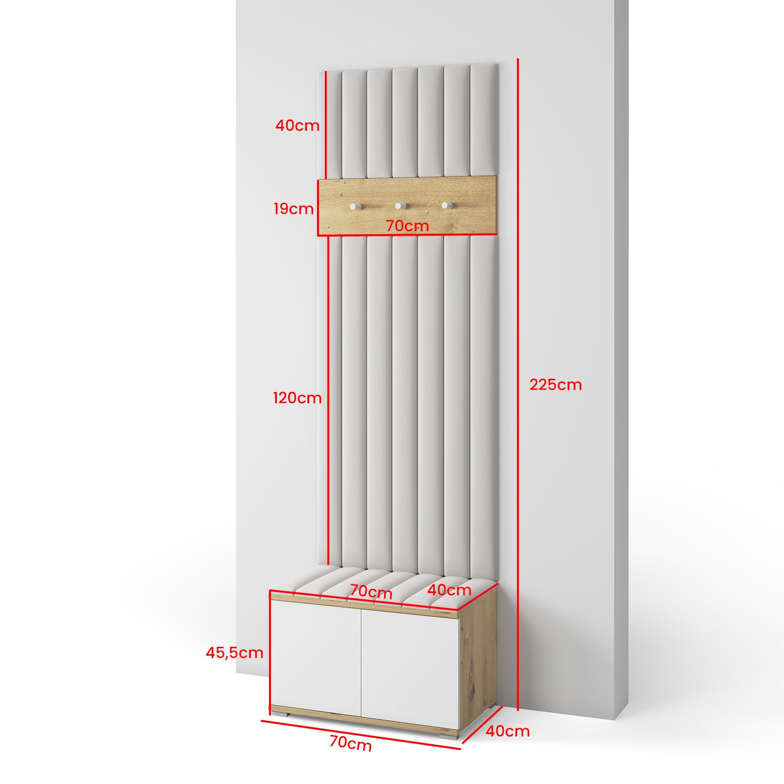 PK Sevilla 12 Hallway Wardrobe - Upholstered Panels in Various Colours