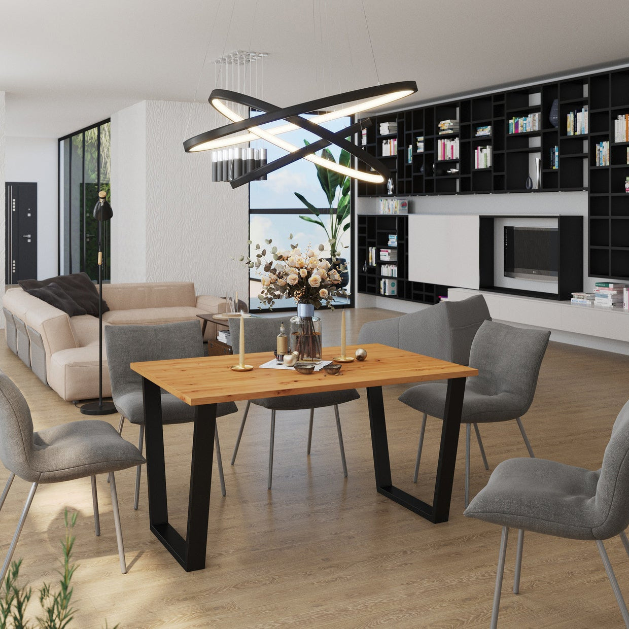 LE Cezar Dining Table – Artisan Oak 185 x 90 cm