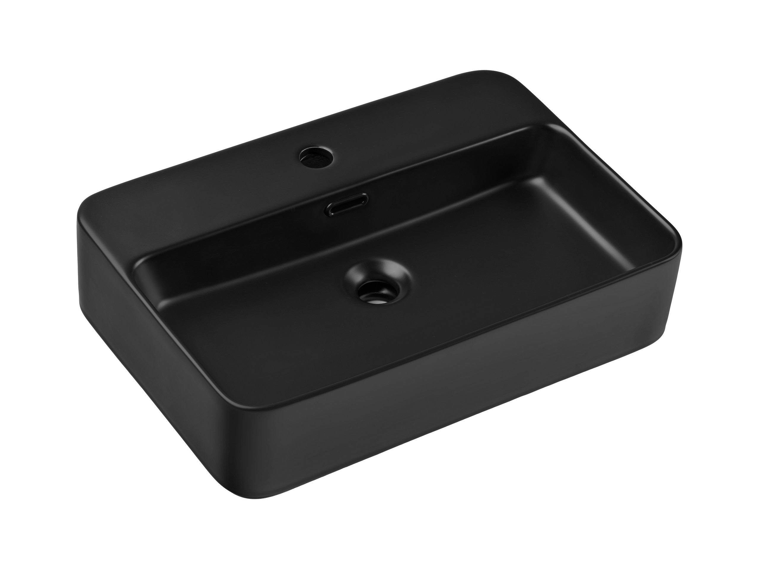TRUST 2 Countertop Basin – Matt Black, 55×38 cm