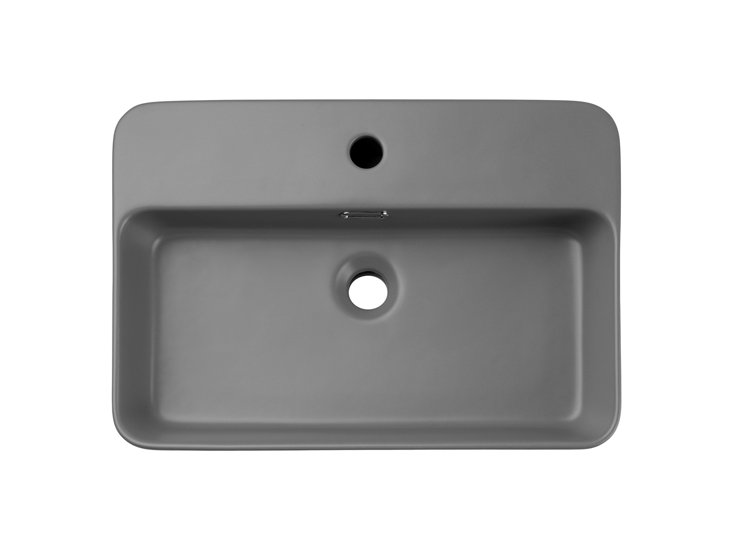 TRUST 2 Countertop Basin – Matt Light Grey, 55×38 cm